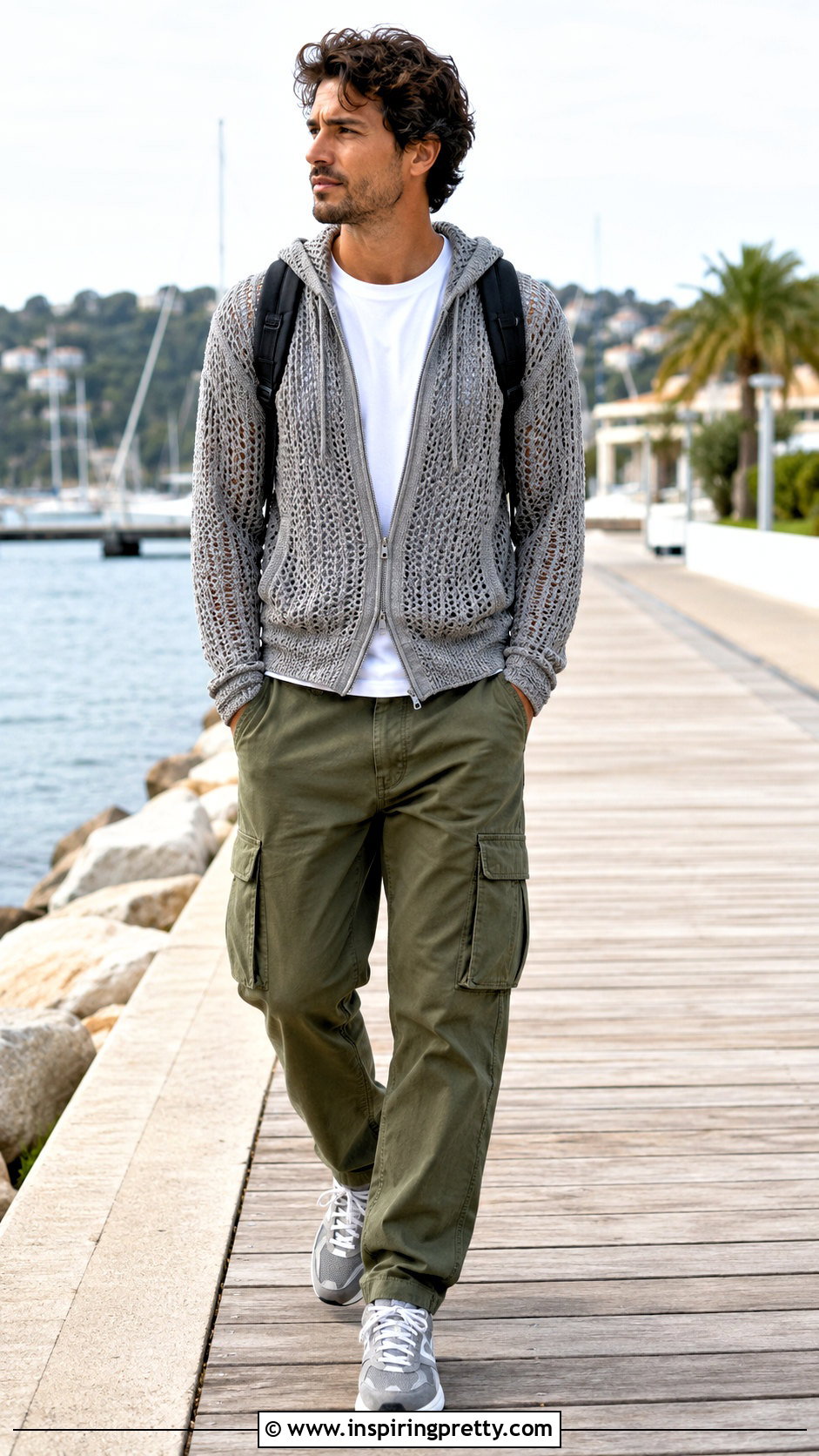 Mens Crochet Hoodie With Relaxed Trousers - 20 men’s crochet tops