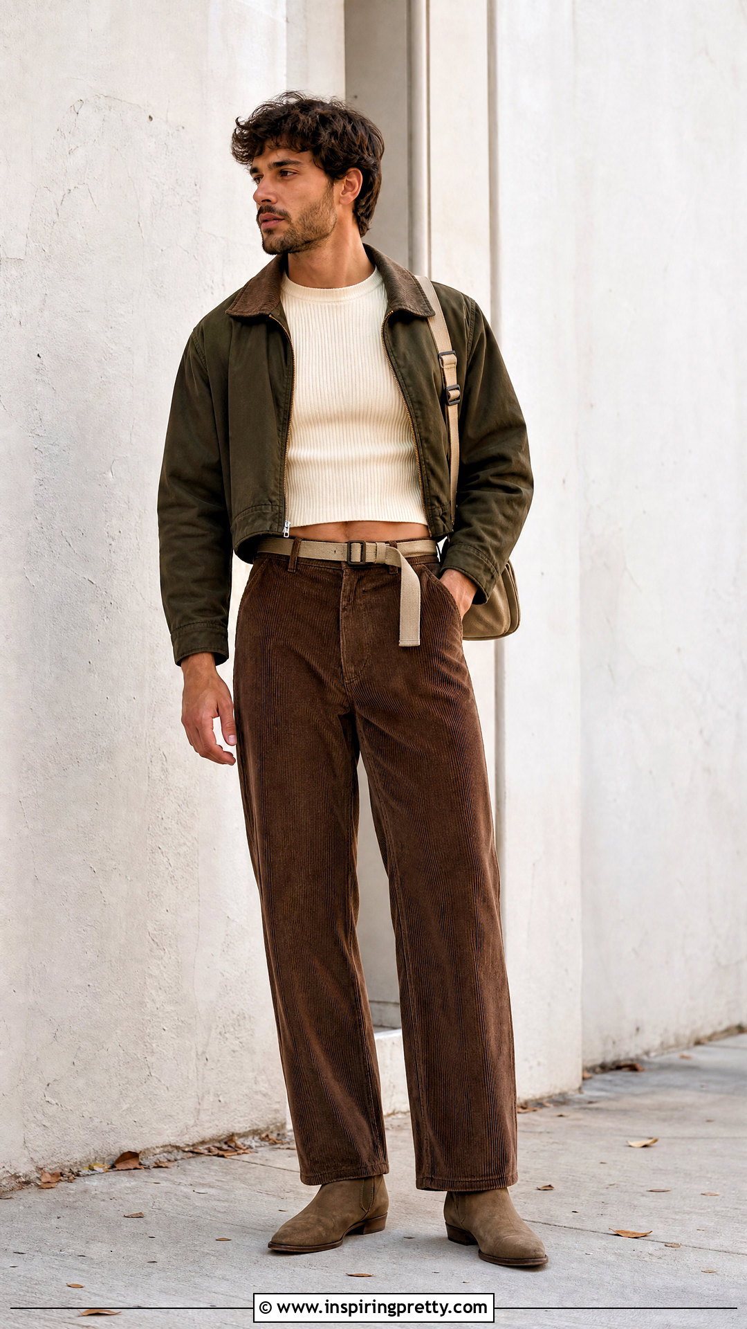 Mens Crop Top With Corduroy Pants - 50 men crop top outfit ideas