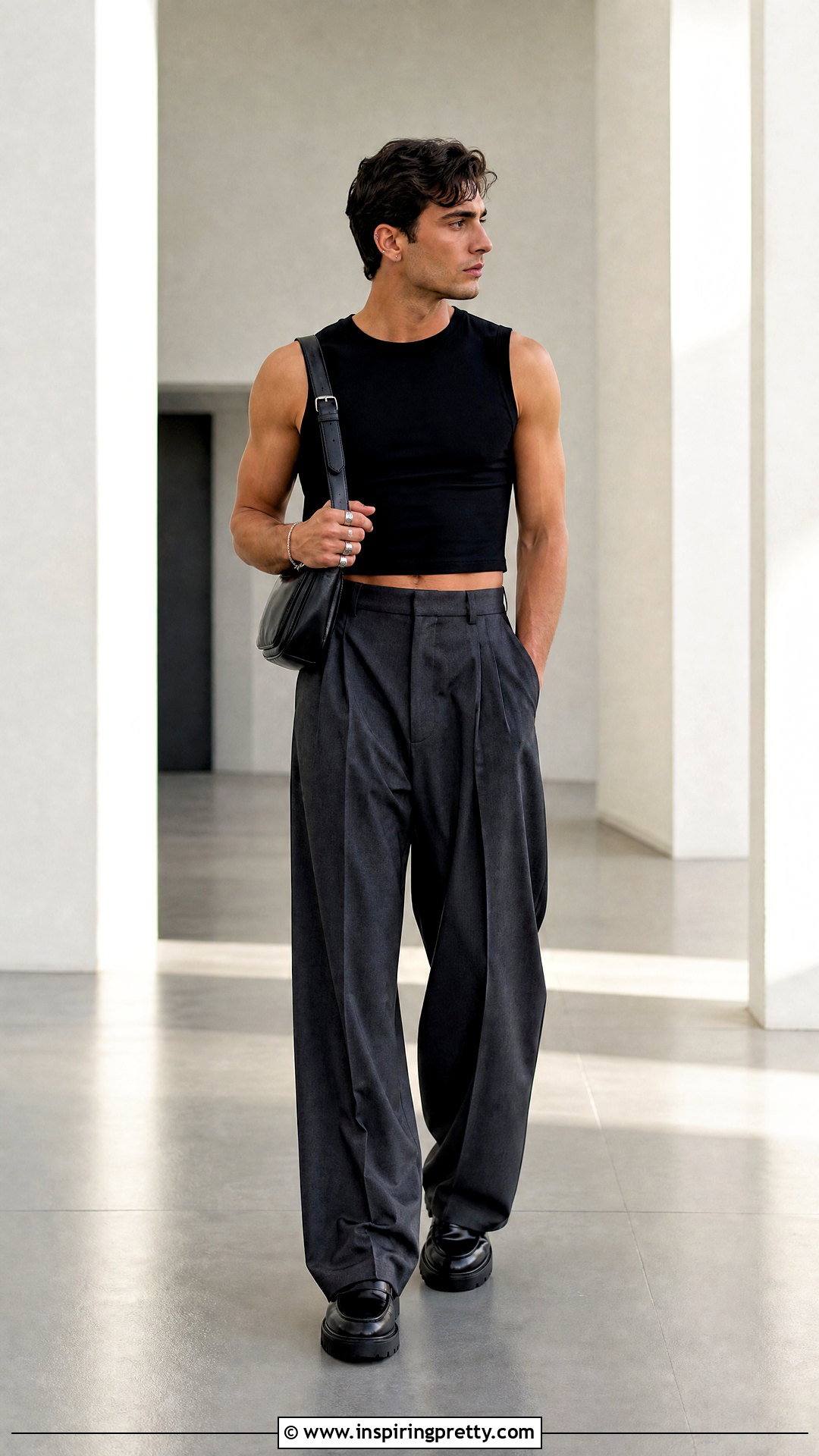 Mens Crop Top With Wide Leg Trousers - 20 men's crop top outfit ideas