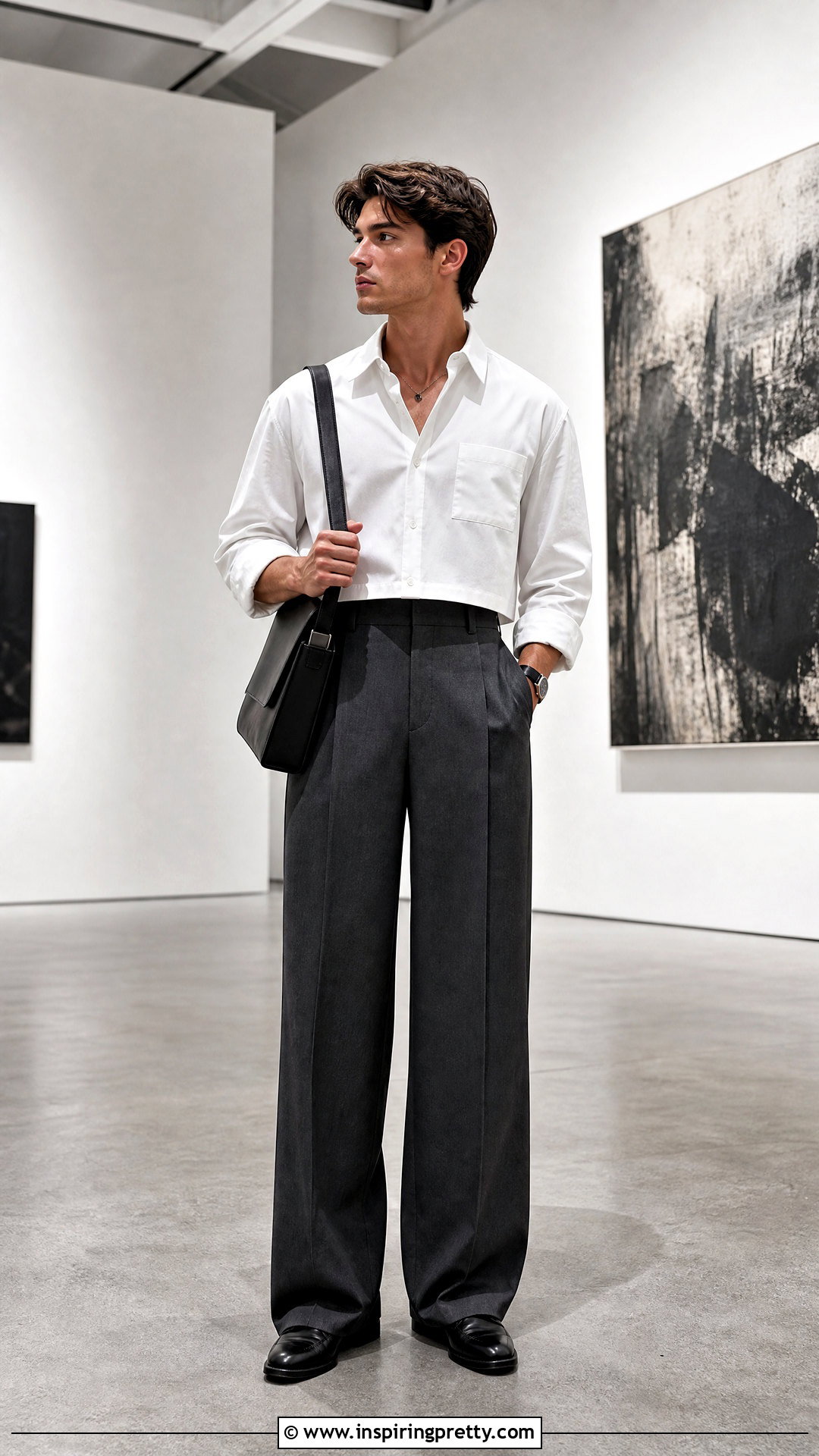 Mens Crop Top With a Cropped Button Down - 50 men crop top outfit ideas