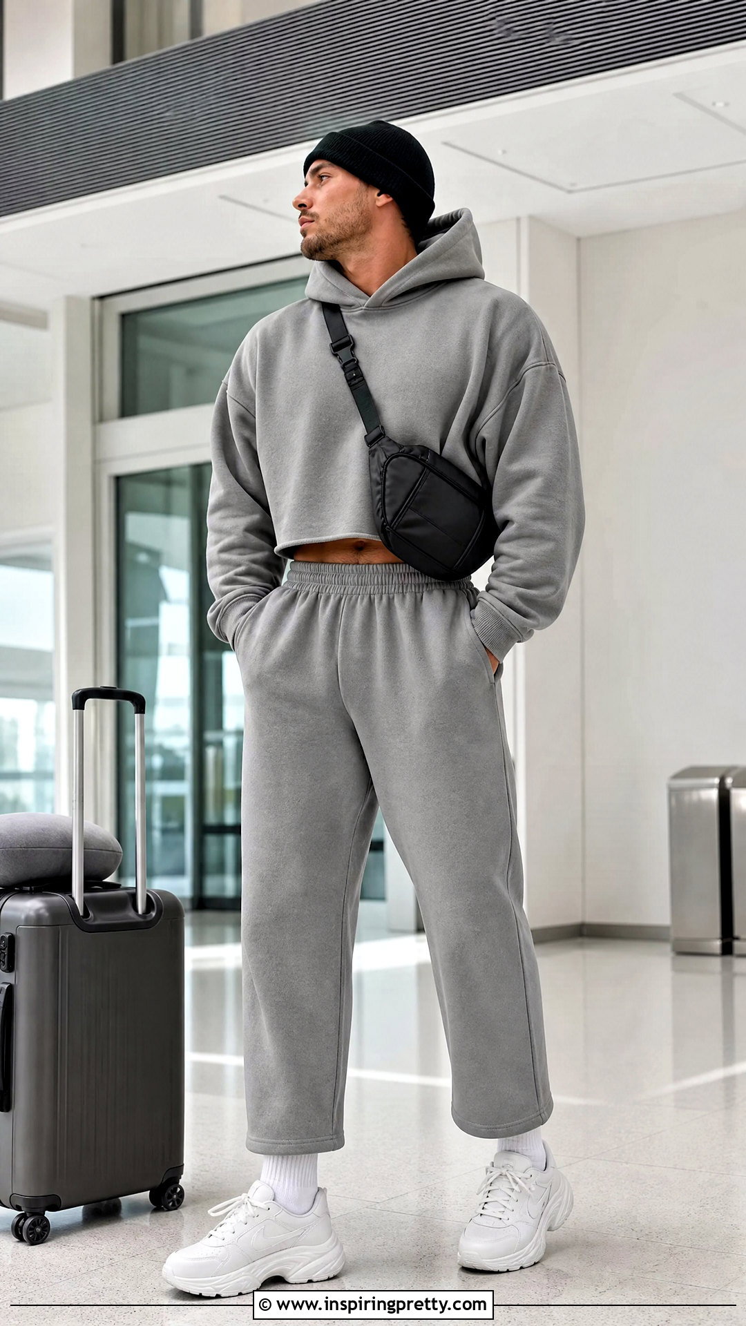 Mens Crop Top With a Cropped Hoodie - 50 men crop top outfit ideas