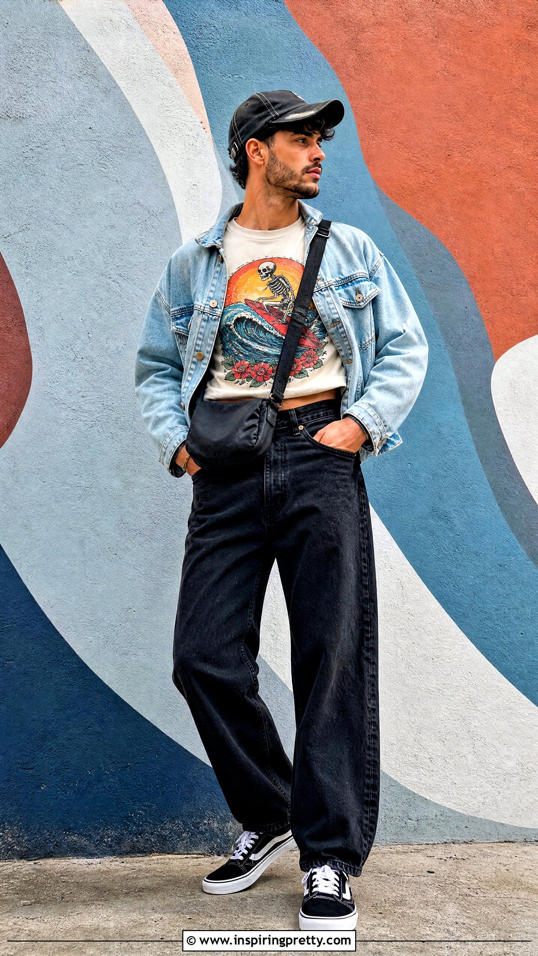 Mens Crop Top With a Graphic Tee - 50 men crop top outfit ideas