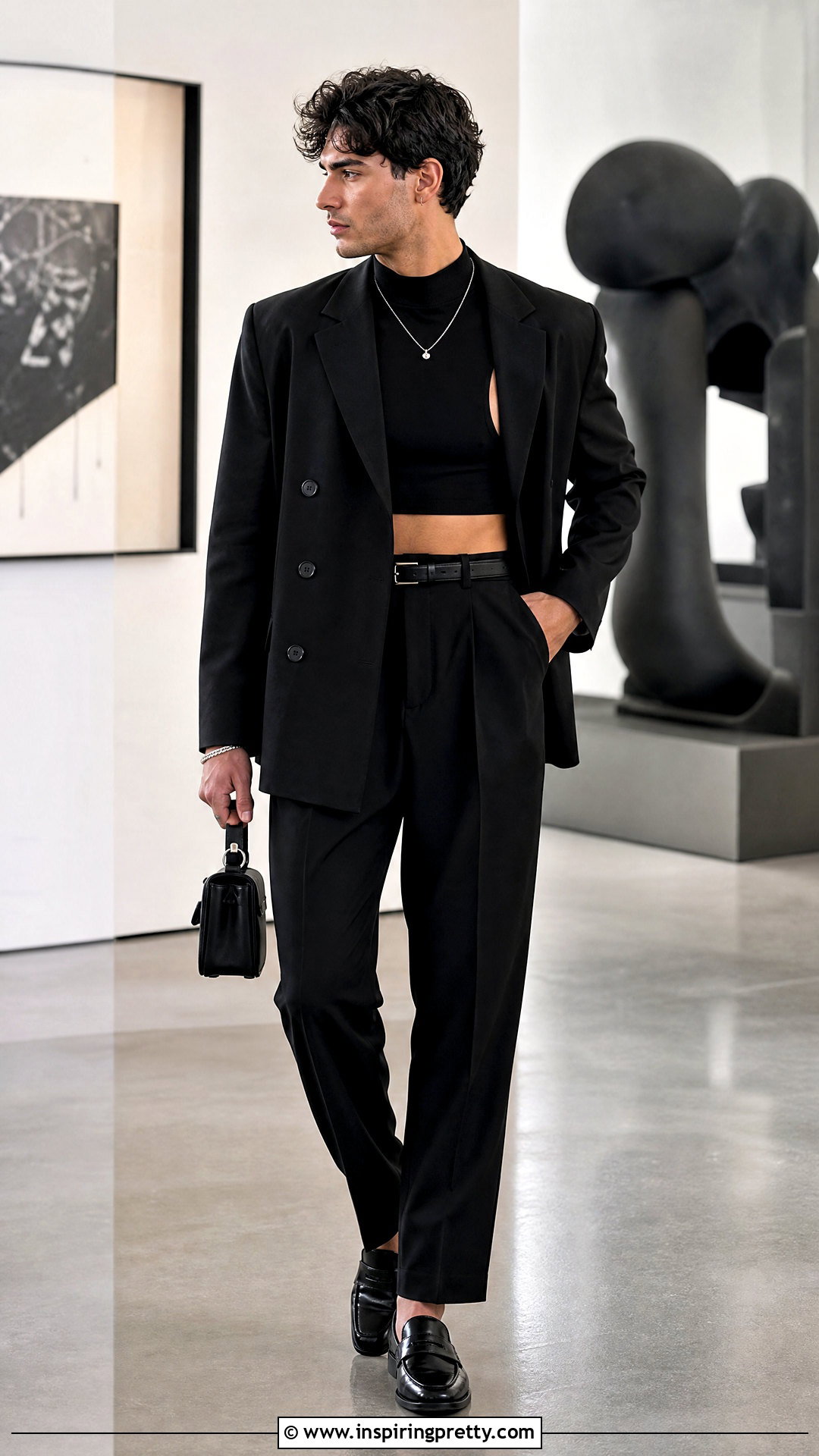 Mens Crop Top With a Suit - 50 men crop top outfit ideas