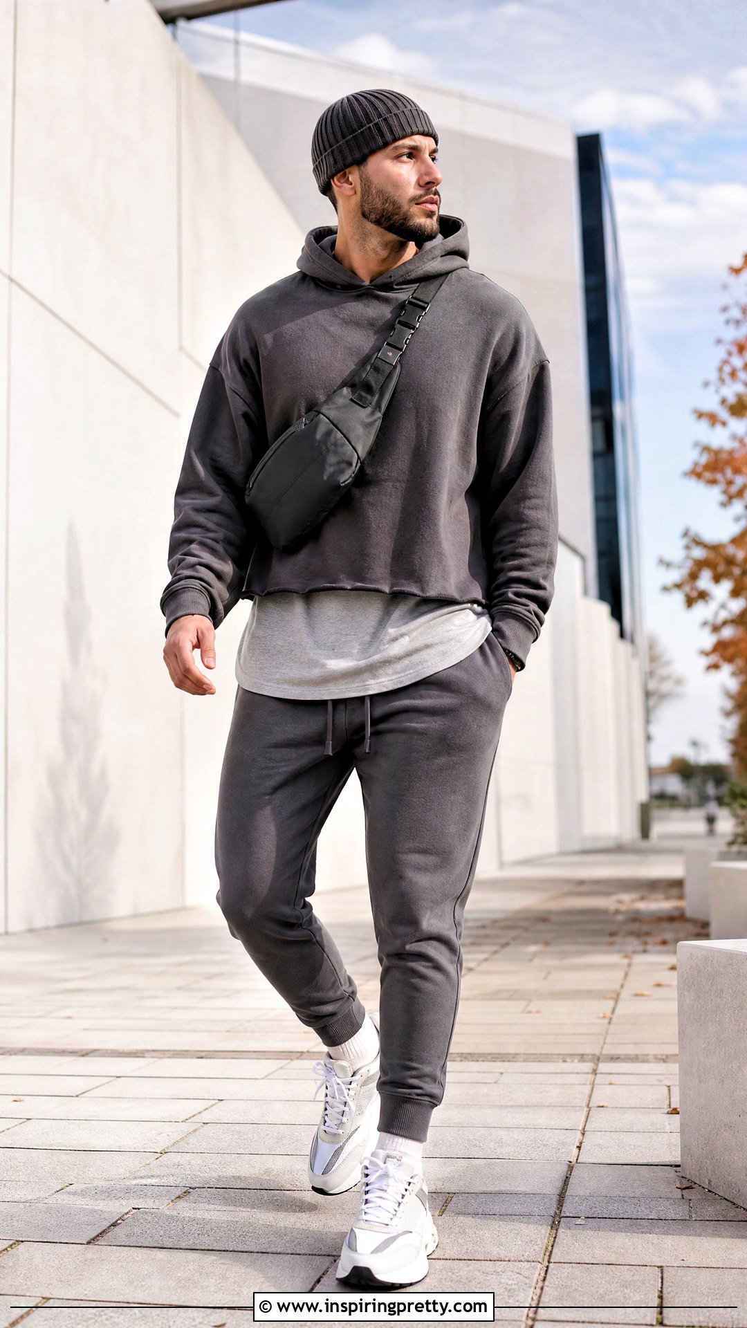 Mens Cropped Hoodie With Joggers - 20 Aesthetic Crop Top Outfits Men