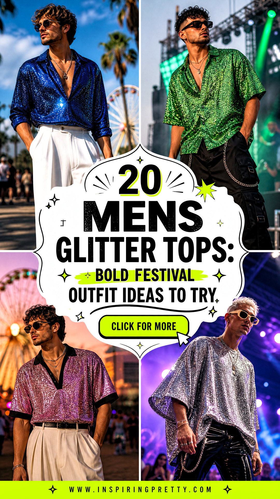 20 Mens Glitter Tops Bold Festival Outfit Ideas to Try - 20 Mens Glitter Tops: Bold Festival Outfit Ideas to Try