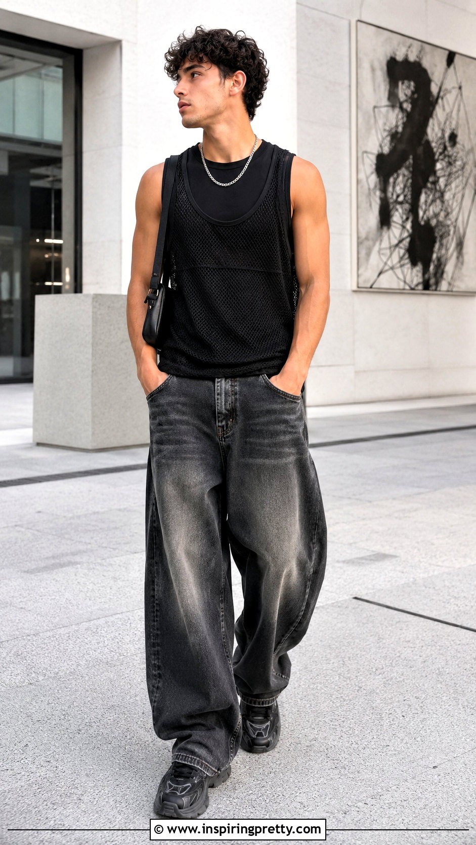 Mens Mesh Tank Top Outfit With Layered Basics - 25 men’s tank top fashions