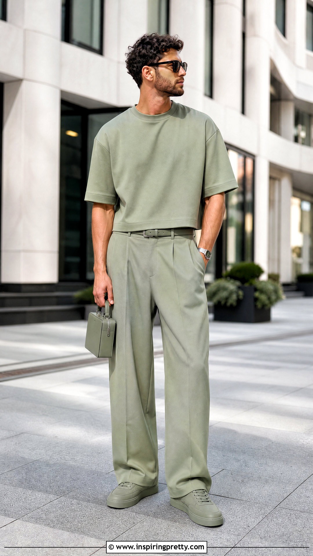 Mens Monochrome Crop Top With Matching Pants - 20 Aesthetic Crop Top Outfits Men