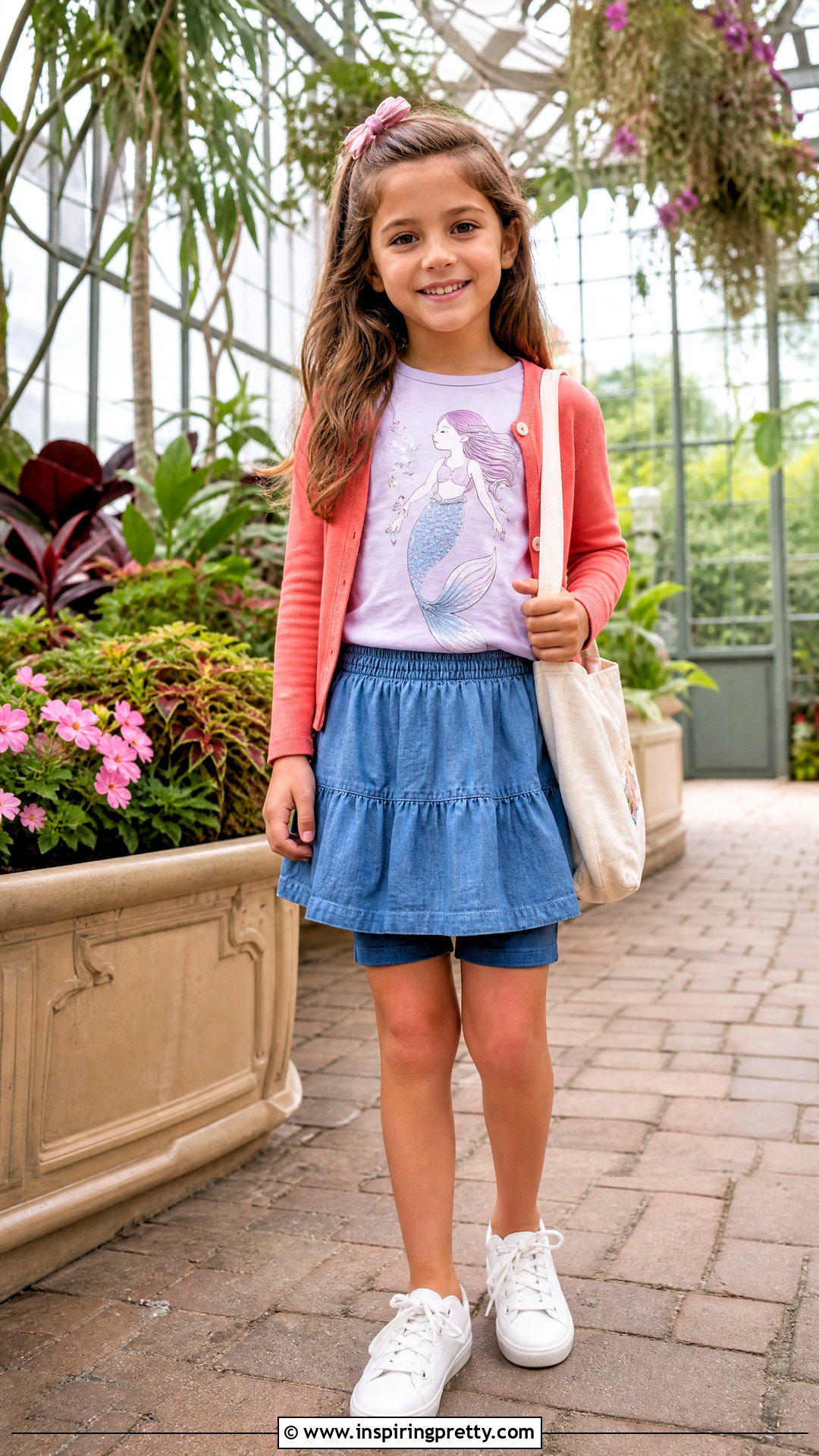 Mermaid Applique Top With Chambray Skirt - 25 mermaid top kids