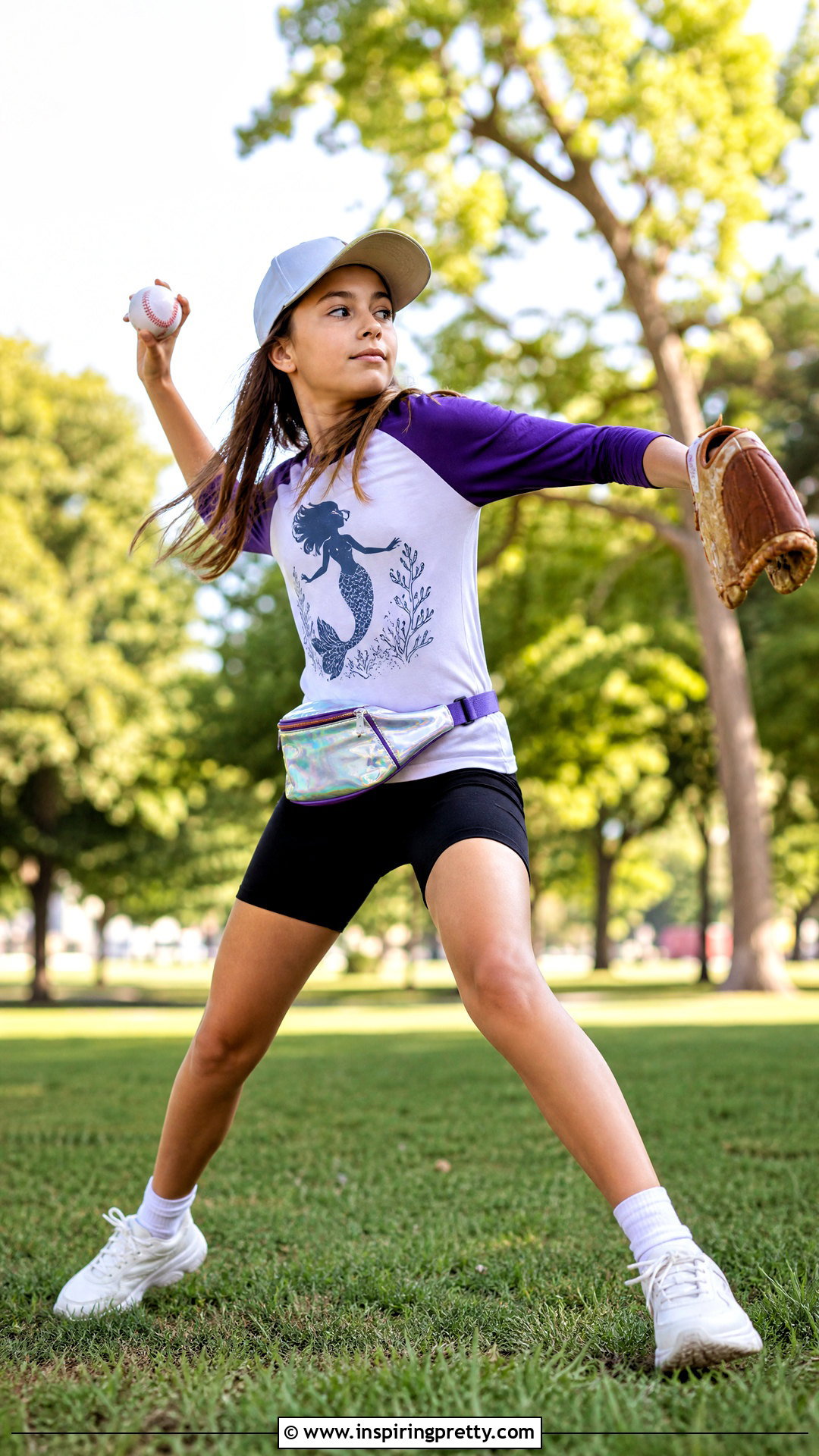 Mermaid Baseball Top With Biker Shorts - 25 mermaid top kids