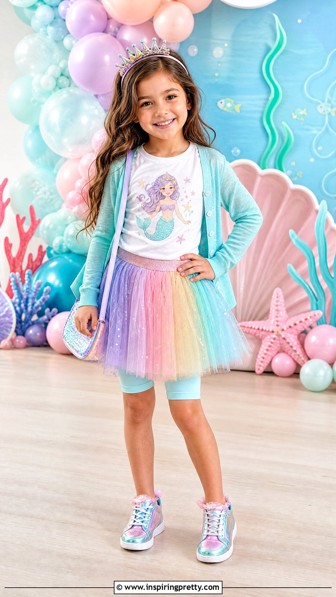 Mermaid Birthday Top With Rainbow Skirt - 25 mermaid top kids