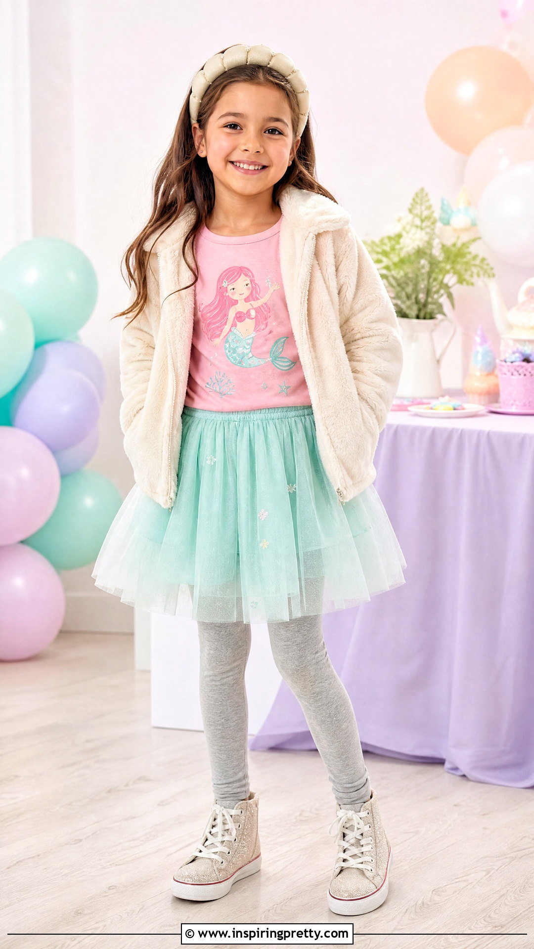 Mermaid Long Sleeve Top With Tutu Skirt - 25 mermaid top kids