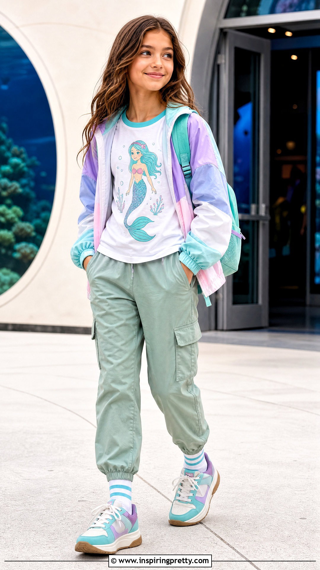 Mermaid Ringer T Shirt With Cargo Pants - 25 mermaid top kids