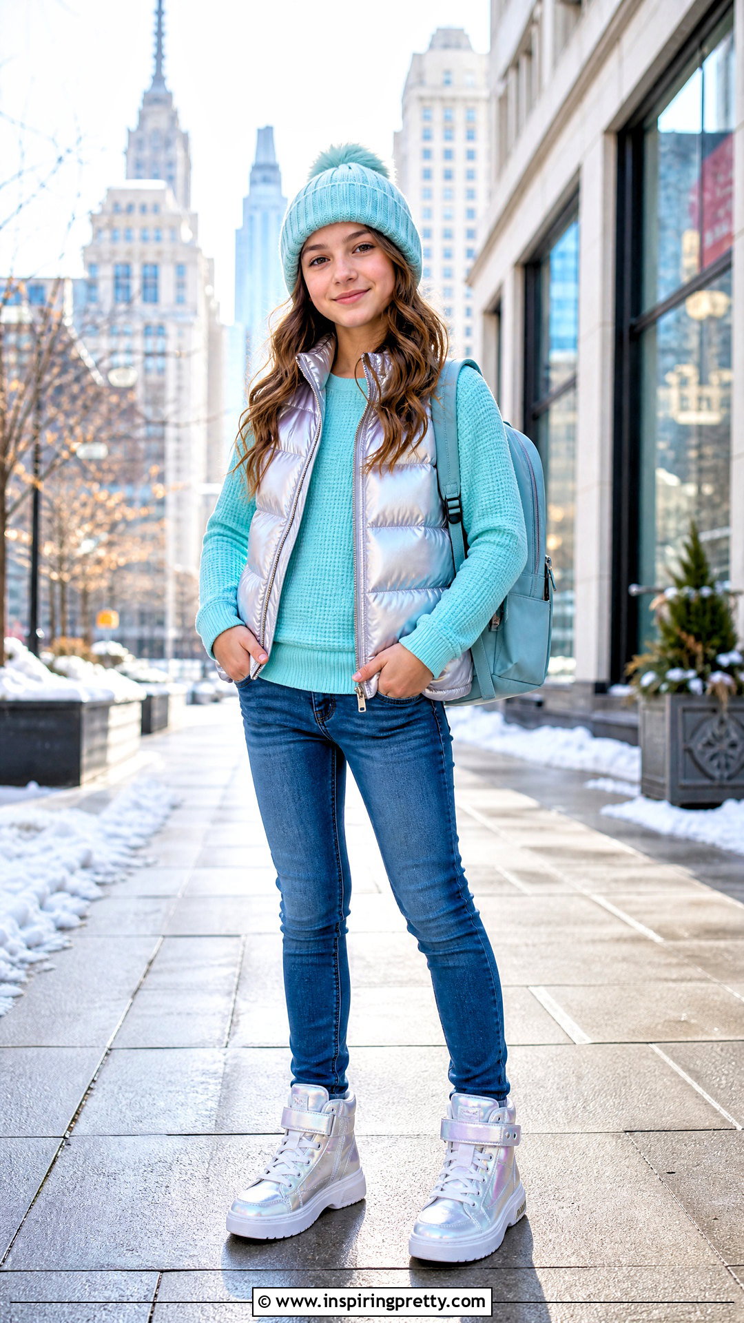 Mermaid Thermal Top With Puffer Vest - 25 mermaid top kids