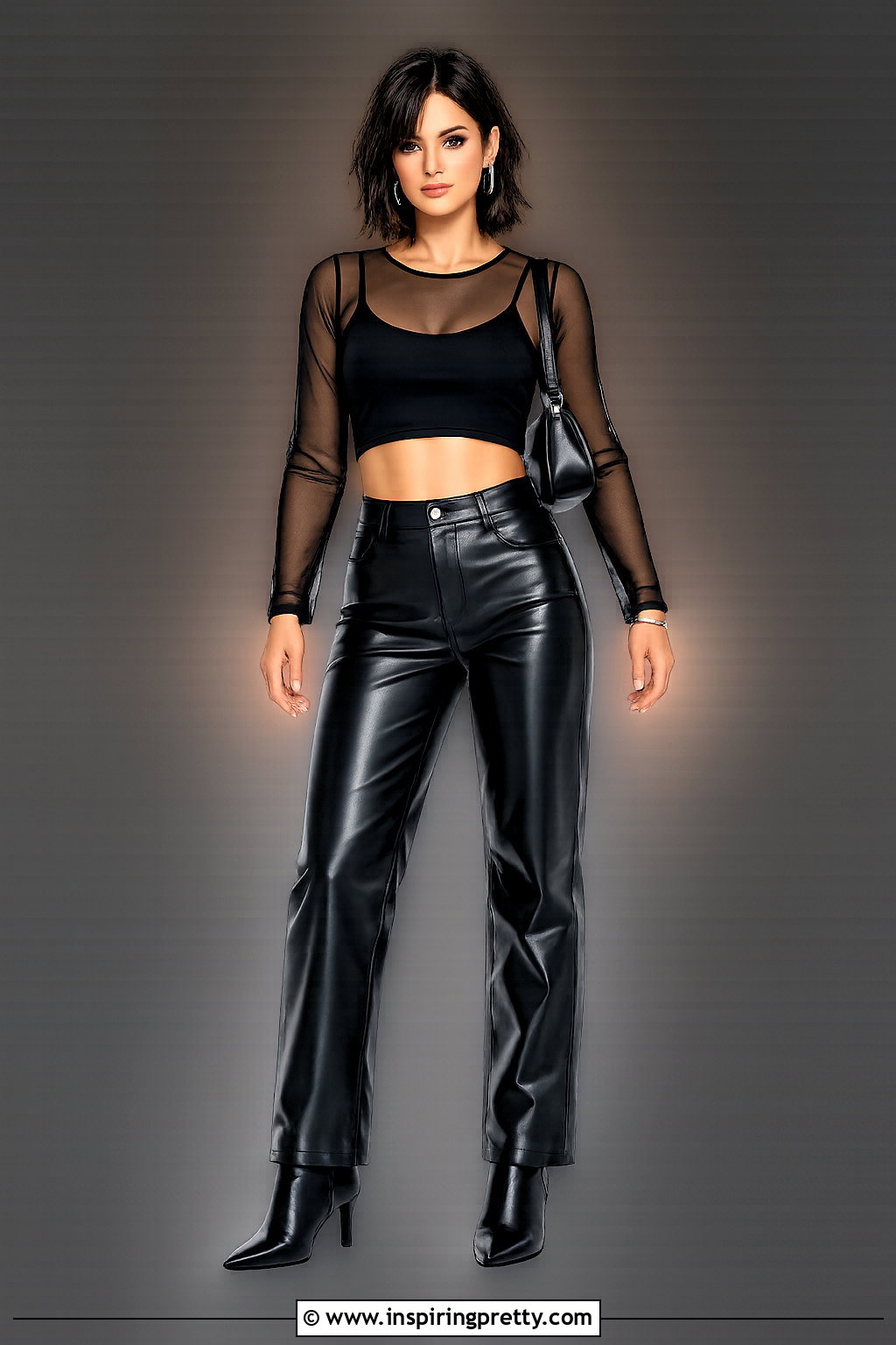 Mesh Crop Top With Leather Pants - 20 Crop Top Transparent Backgrounds