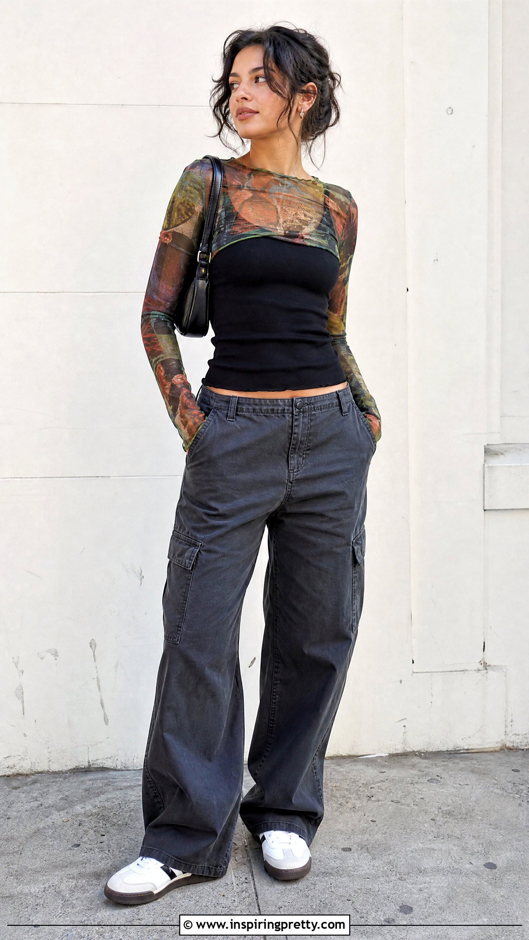 Mesh Layering Top Casual Outfit - 50 casual tops for women