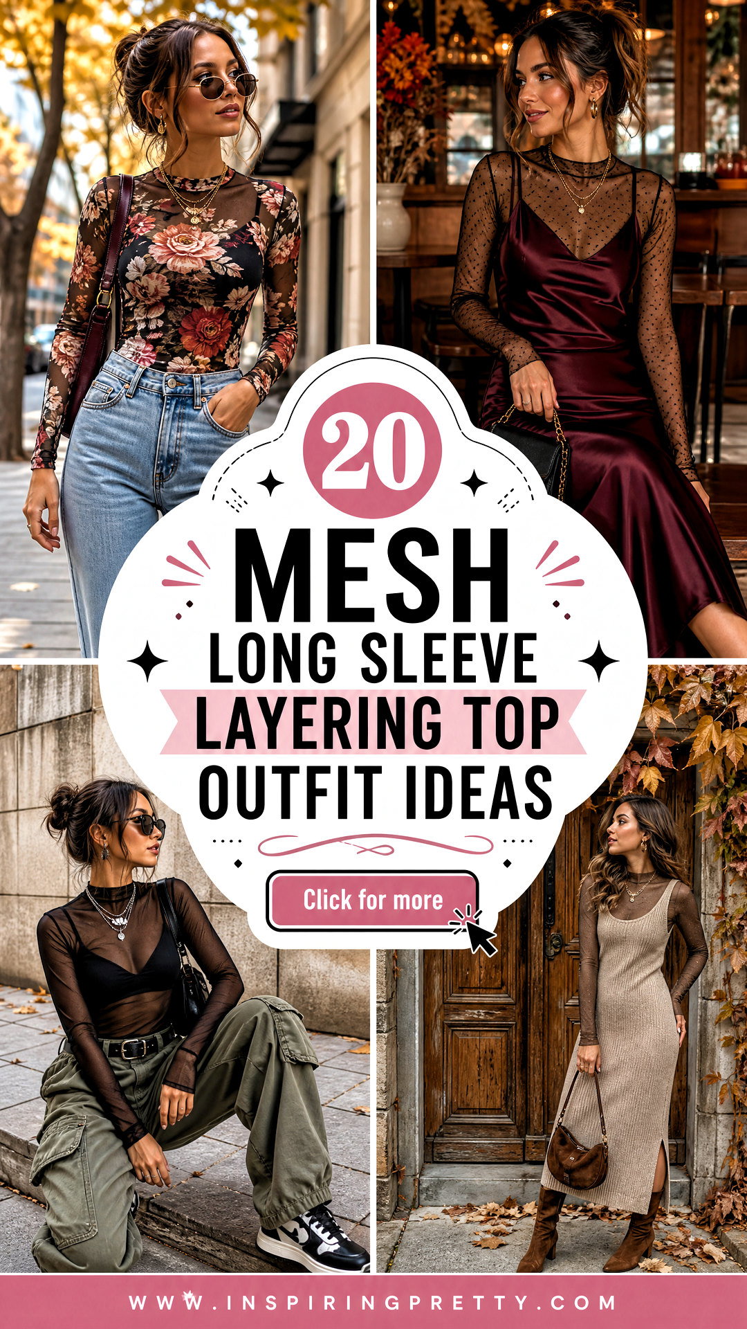 20 Mesh Long Sleeve Layering Top Outfit Ideas for Chic Fall - 20 Mesh Long Sleeve Layering Top Outfit Ideas for Chic Fall