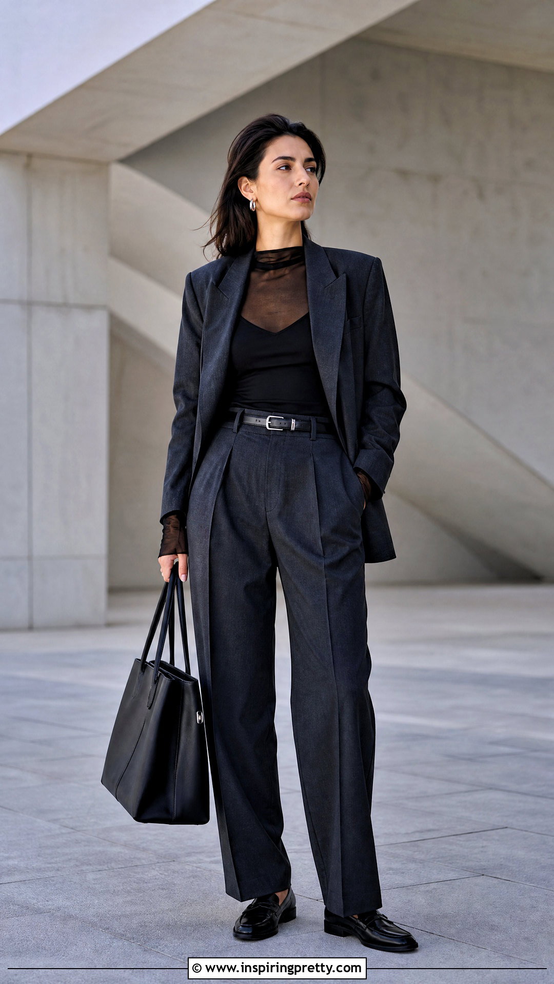 Mesh Long Sleeve Layering Top Under A Blazer - 20 Mesh Long Sleeve Layering Top outfit ideas