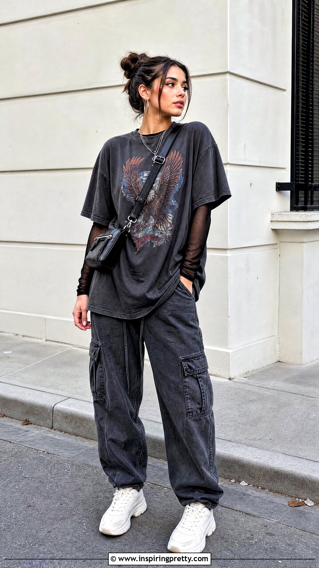 Mesh Long Sleeve Top Under A Graphic T Shirt - how to style mesh long sleeve top (25 ways)