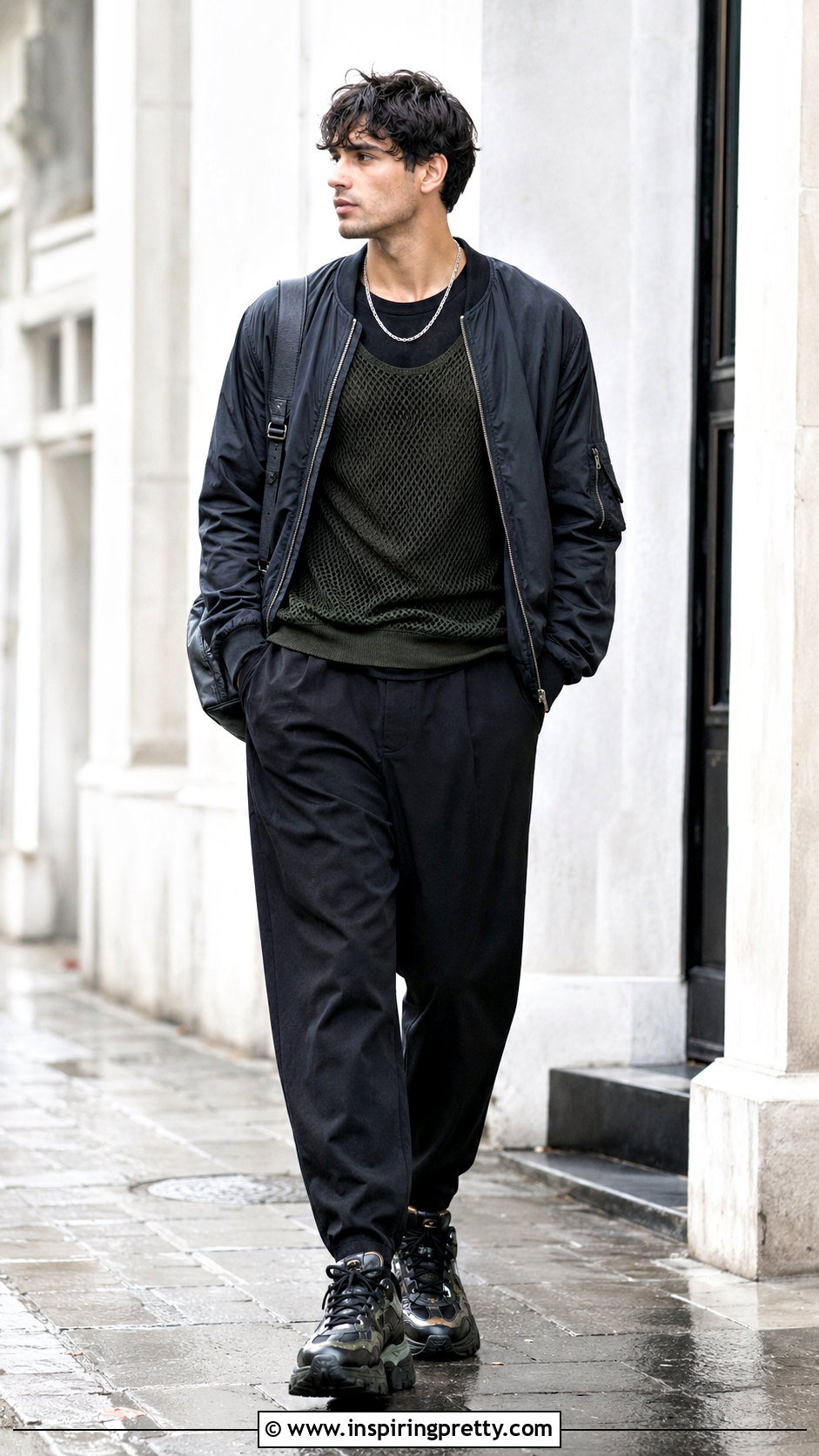 Mesh Long Sleeve Top With A Bomber Jacket - 20 Mesh Long Sleeve Top Mens
