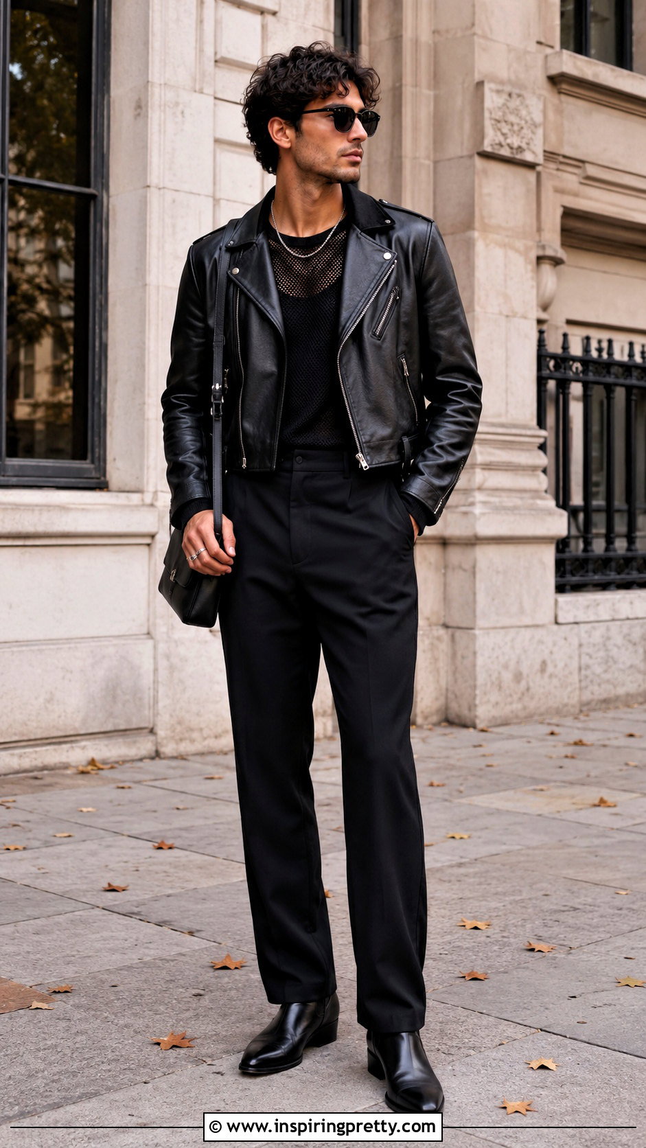 Mesh Long Sleeve Top With A Leather Jacket - 20 Mesh Long Sleeve Top Mens