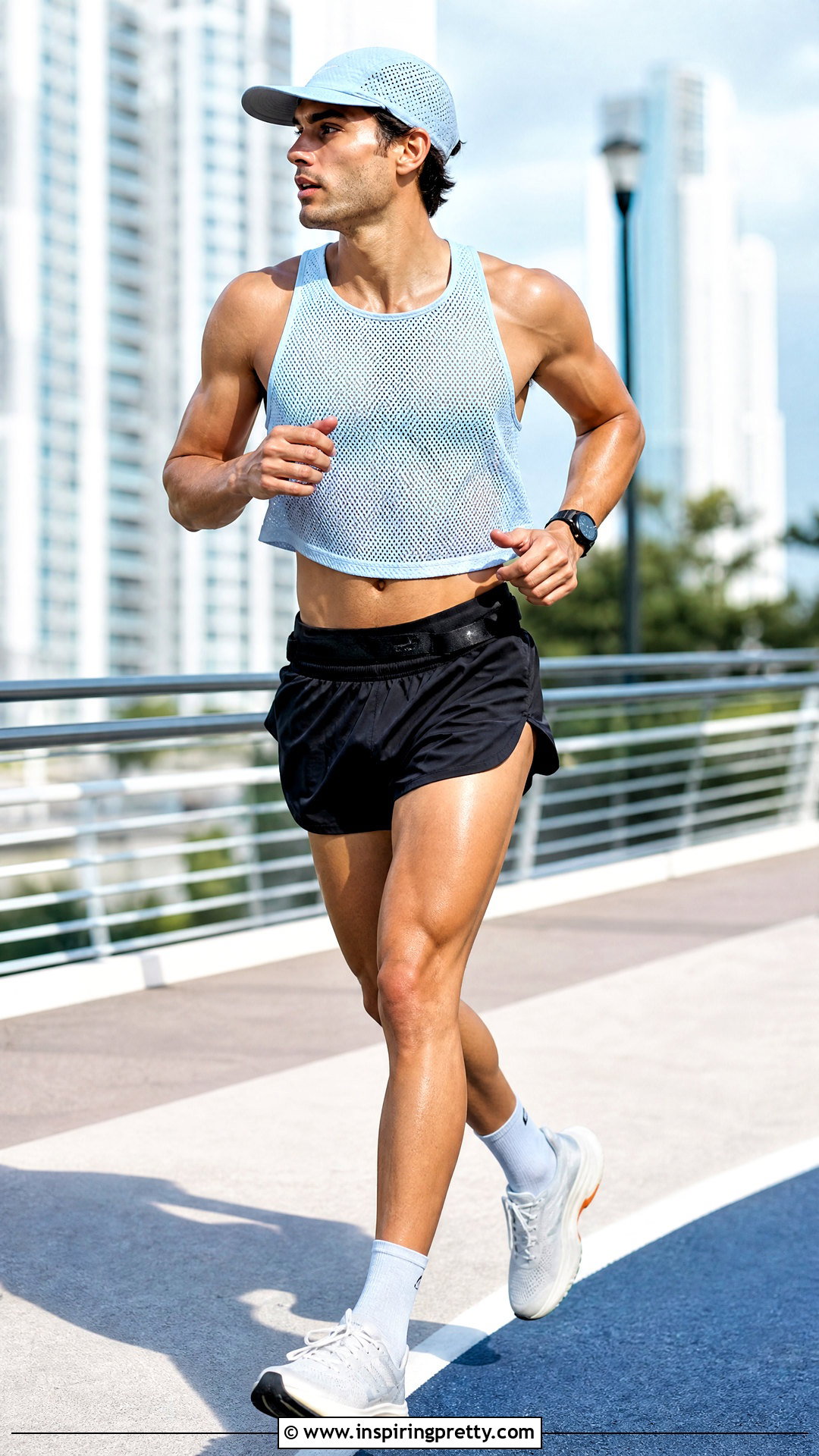 Mesh Mens Crop Tank With Running Shorts - 20 mens workout crop tops