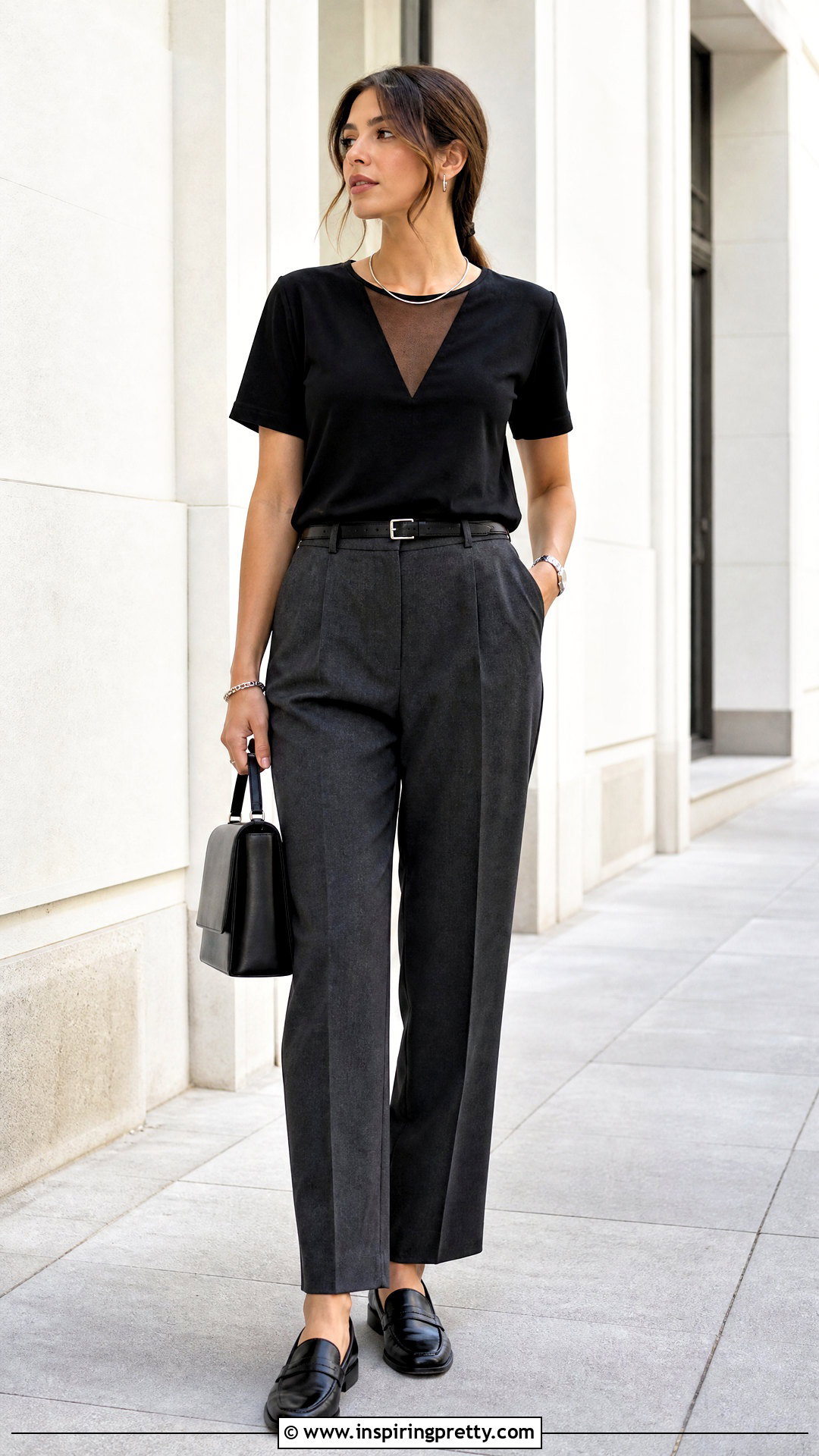 Mesh Panel Top And Tailored Trousers Outfit - 20 subversive diy top outfit ideas