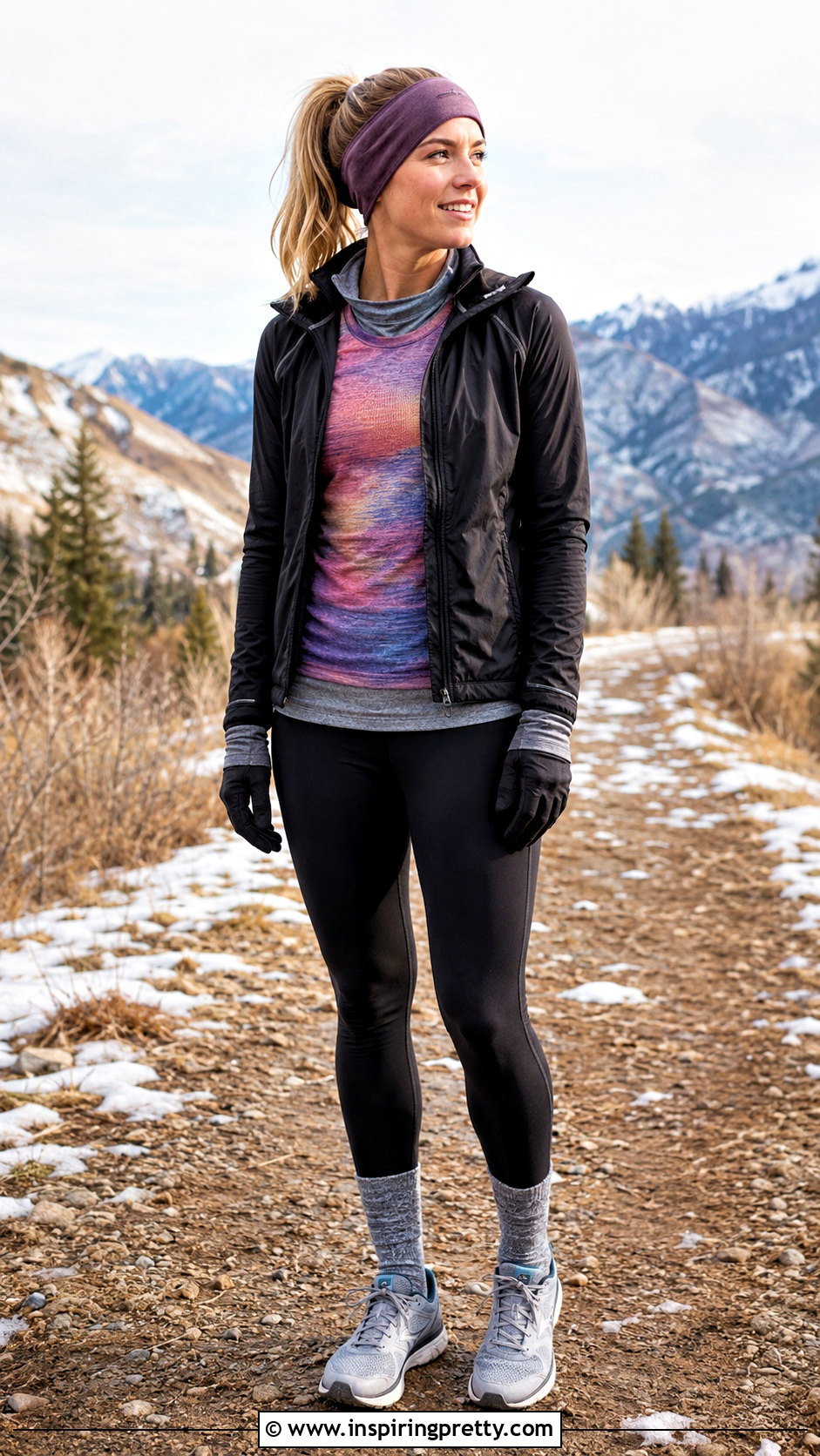 Mesh Running Top With Half Zip Jacket And Tights - 25 mesh running top outfit ideas
