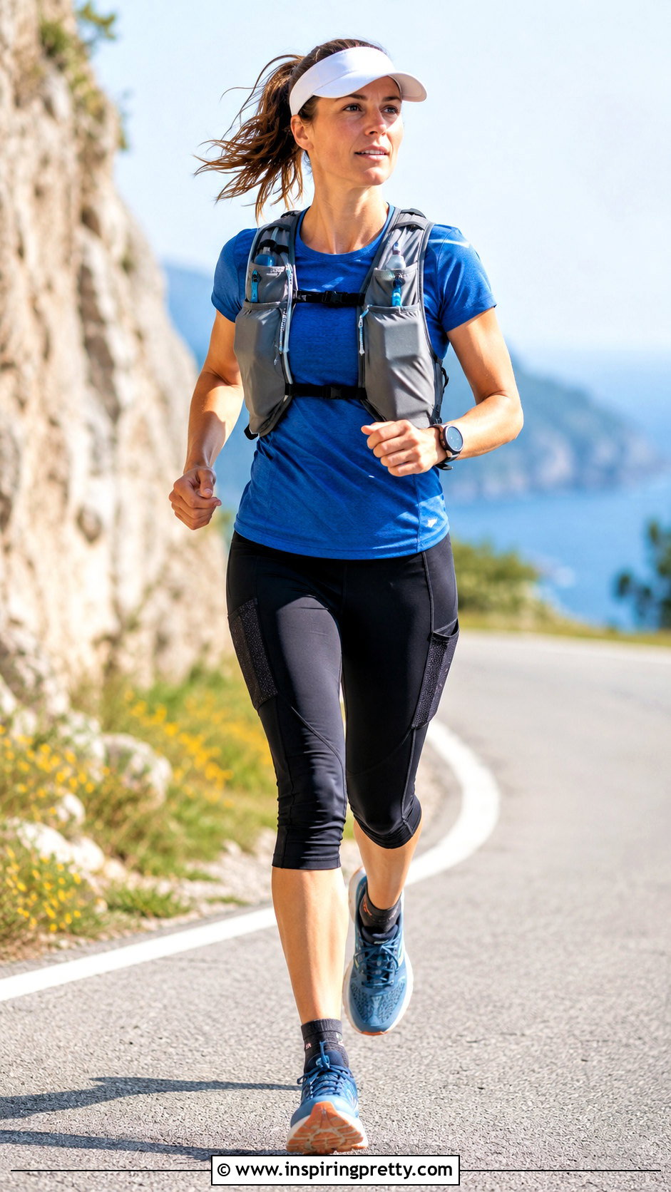 Mesh Running Top With Hydration Vest And Leggings - 25 mesh running top outfit ideas