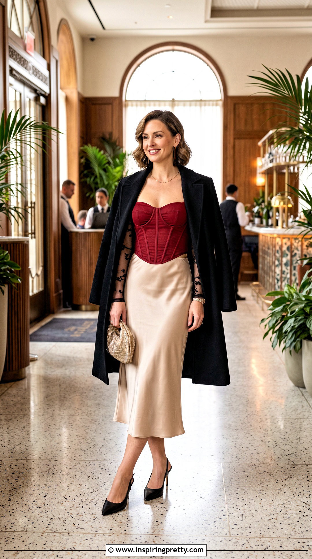 Mesh Sleeve Corset Top With Satin Slip Skirt - 20 valentines corset tops
