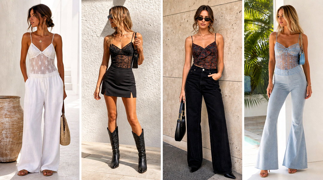 25 Mesh Spaghetti Strap Top Outfit Ideas for Chic Nights