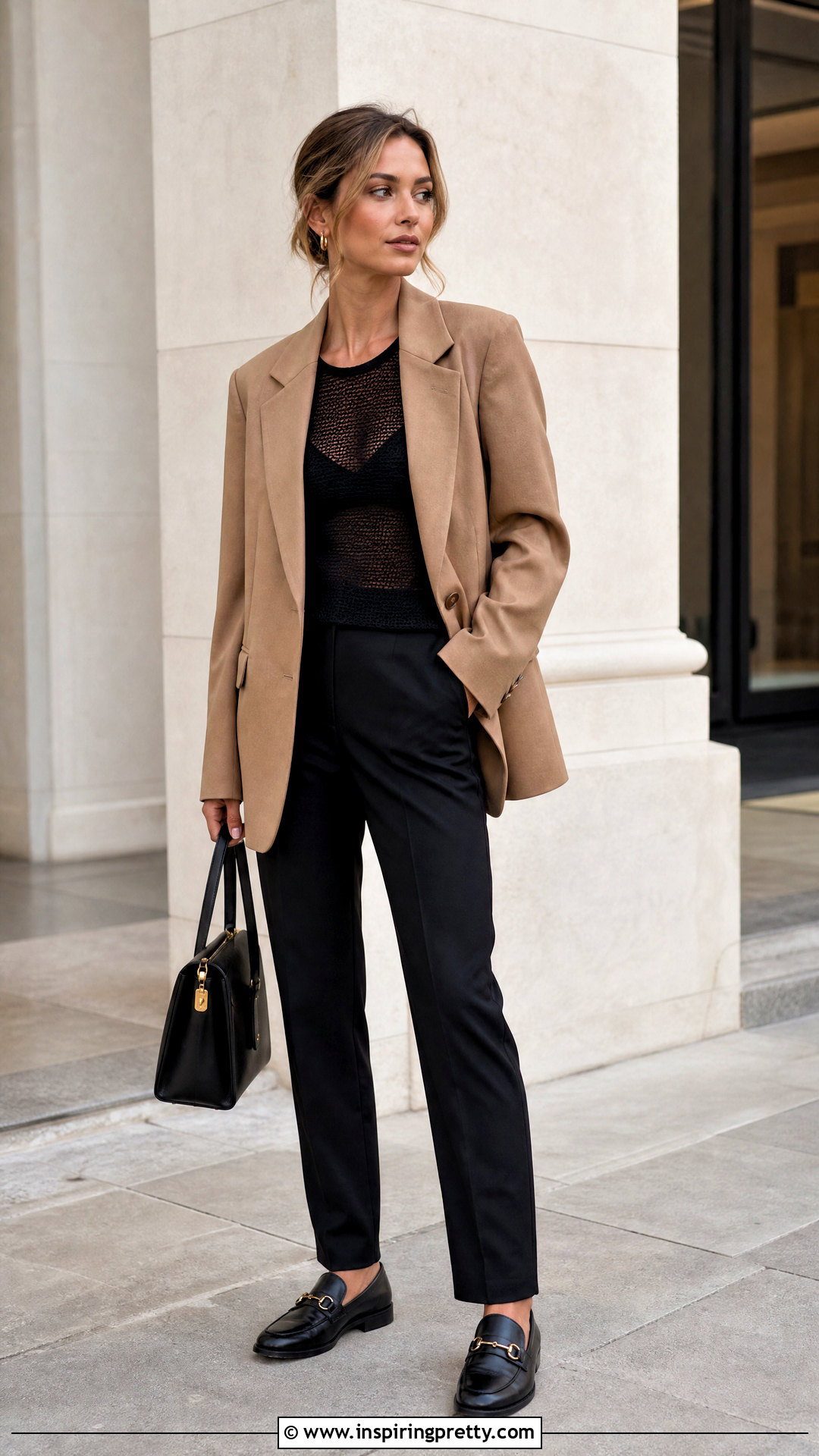Mesh Tank Top Under an Oversized Blazer - How To Style Mesh Tank Top (25 Ways)