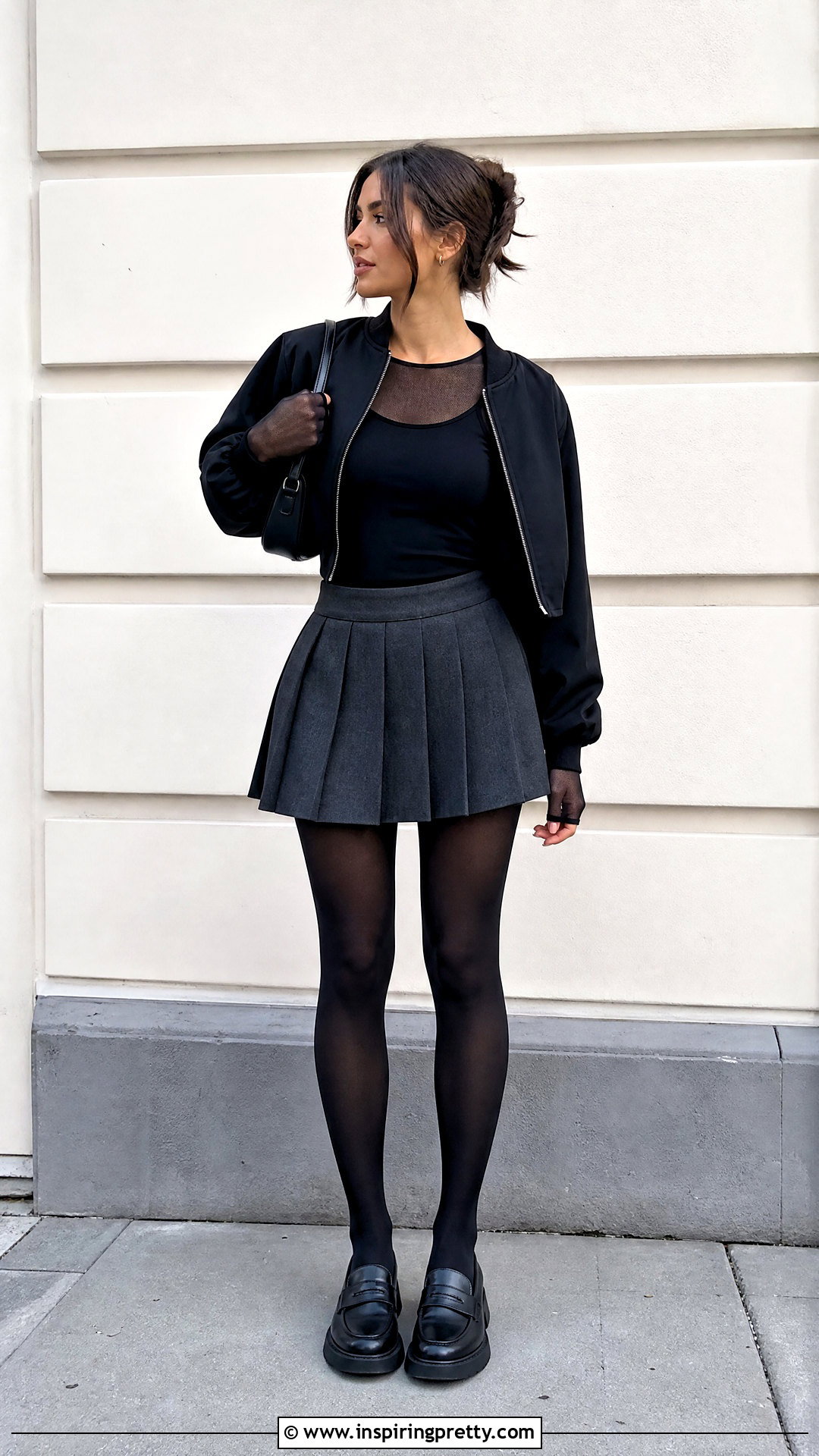 Mesh Top And Pleated Mini Skirt Outfit - 50 top and skirt outfits