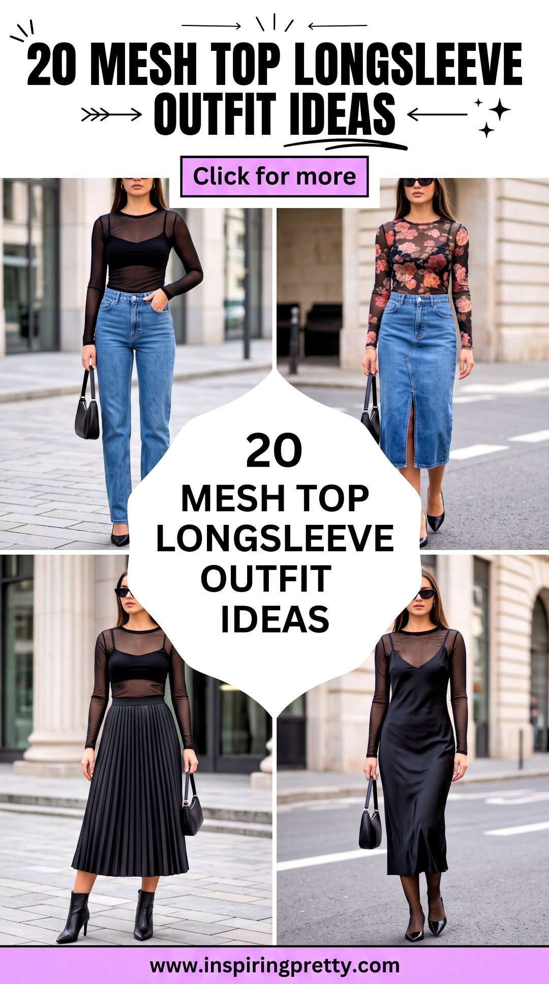 20 Mesh Top Longsleeve Outfit Ideas for Sleek Layered Style - 20 Mesh Top Longsleeve Outfit Ideas for Sleek Layered Style
