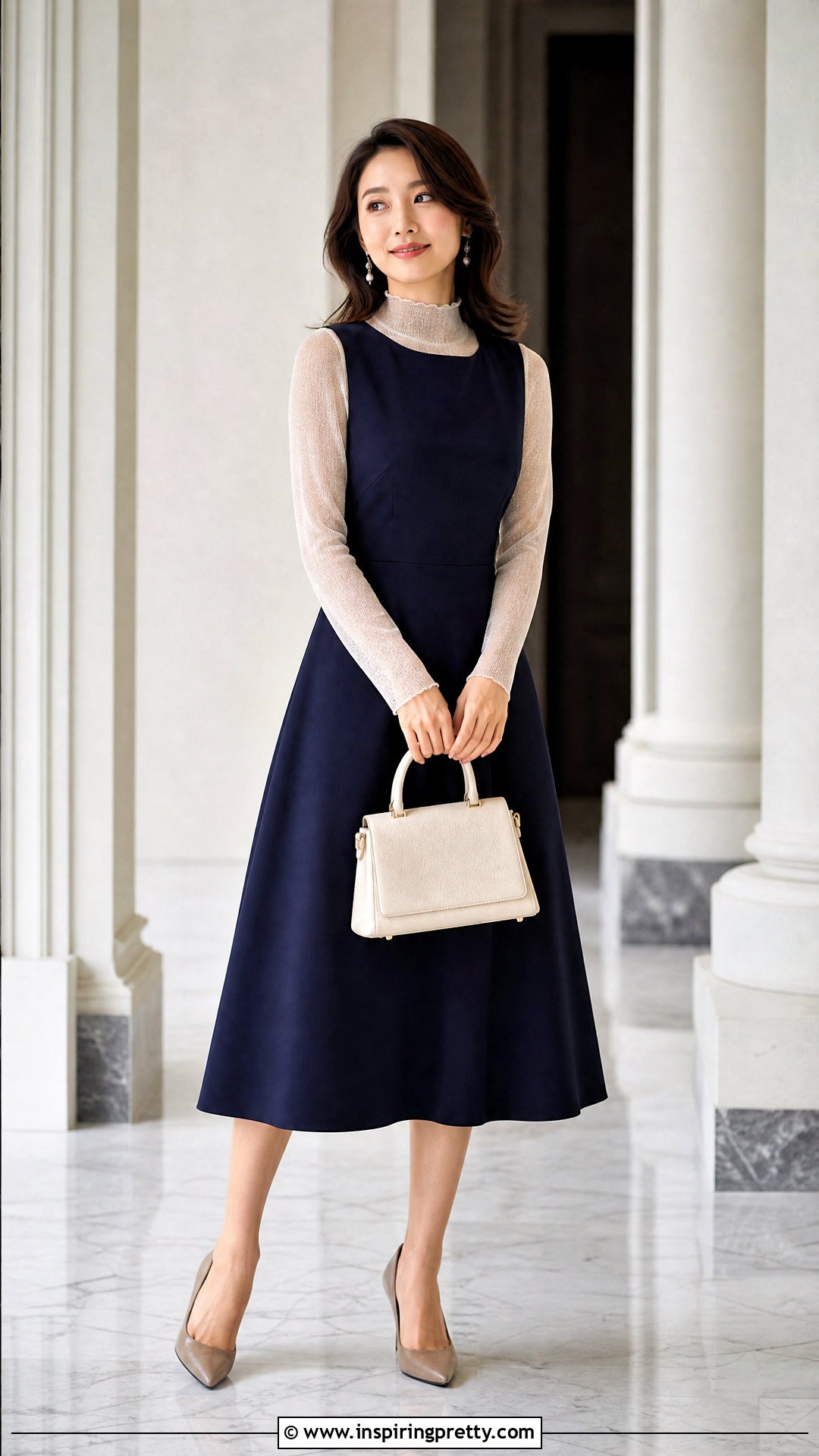Mesh Top Under A Sleeveless Midi Dress - 50 mesh top outfit classy ideas
