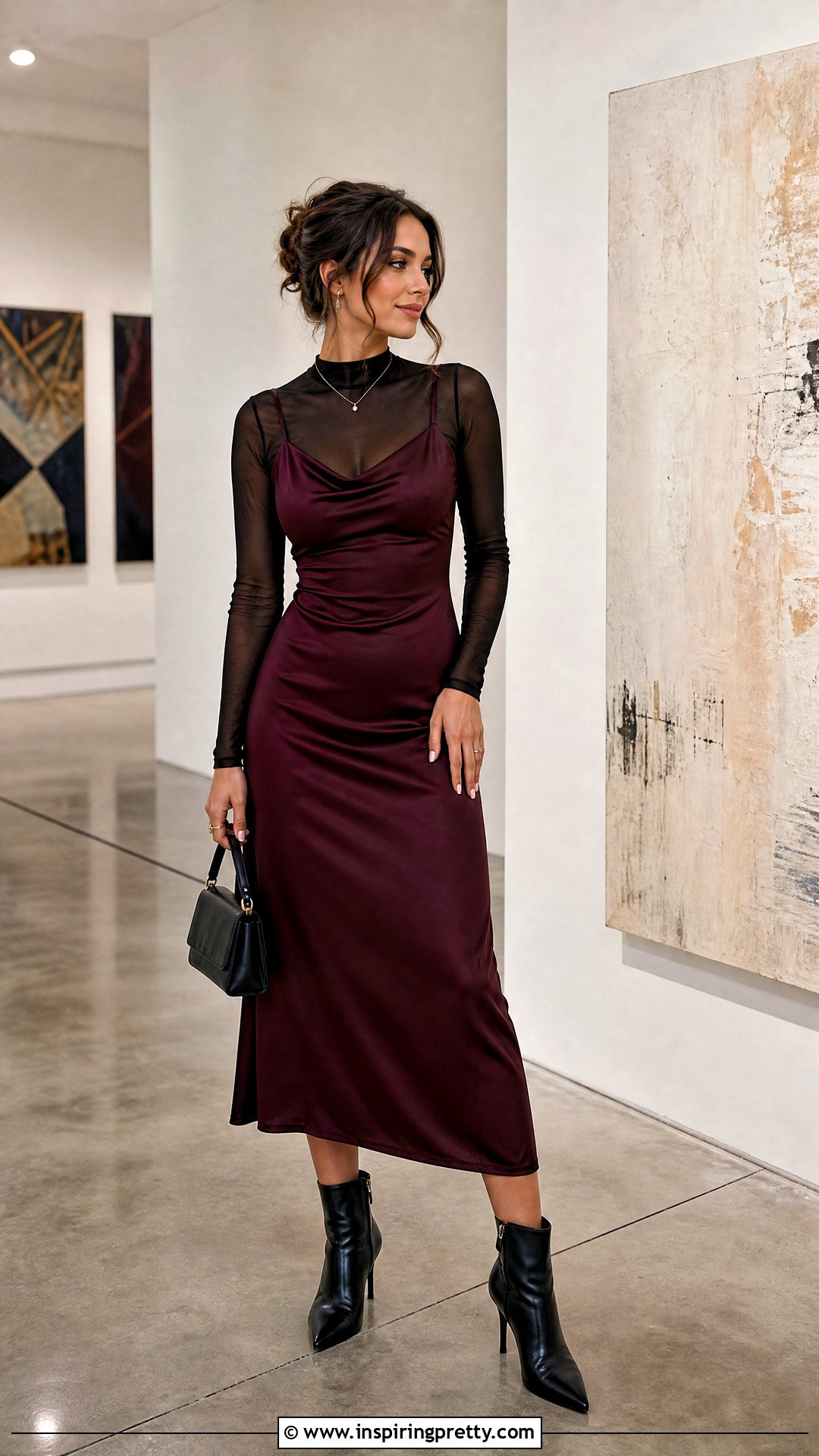 Mesh Top Under A Slip Dress - 50 mesh tops outfit ideas