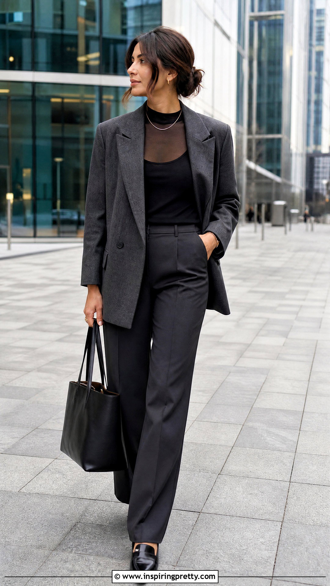 Mesh Top Under An Oversized Blazer - 50 mesh top outfit aesthetic ideas