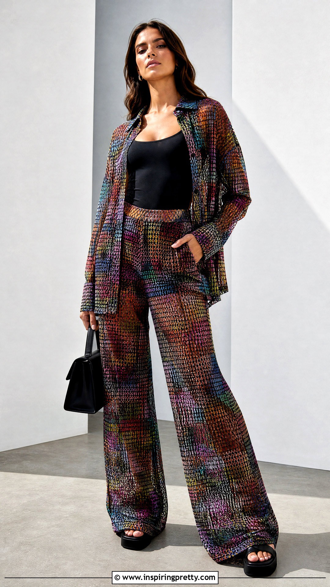 Mesh Top With A Matching Pants Set - 50 mesh top outfit aesthetic ideas