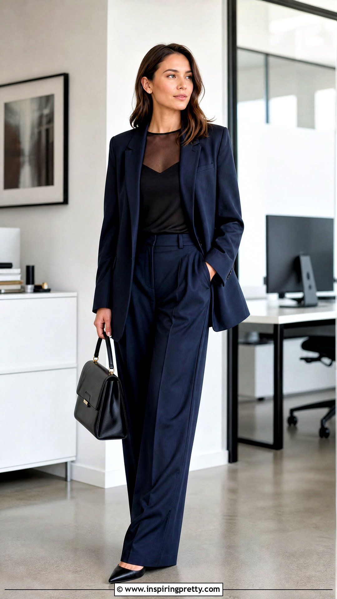 Mesh Top With Blazer And Trousers - 50 mesh tops outfit ideas