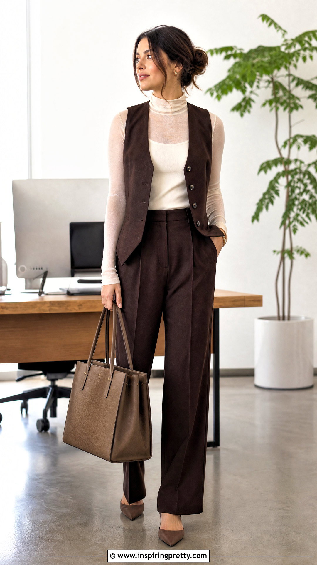 Mesh Top With Suit Vest And Trousers - 50 mesh tops outfit ideas
