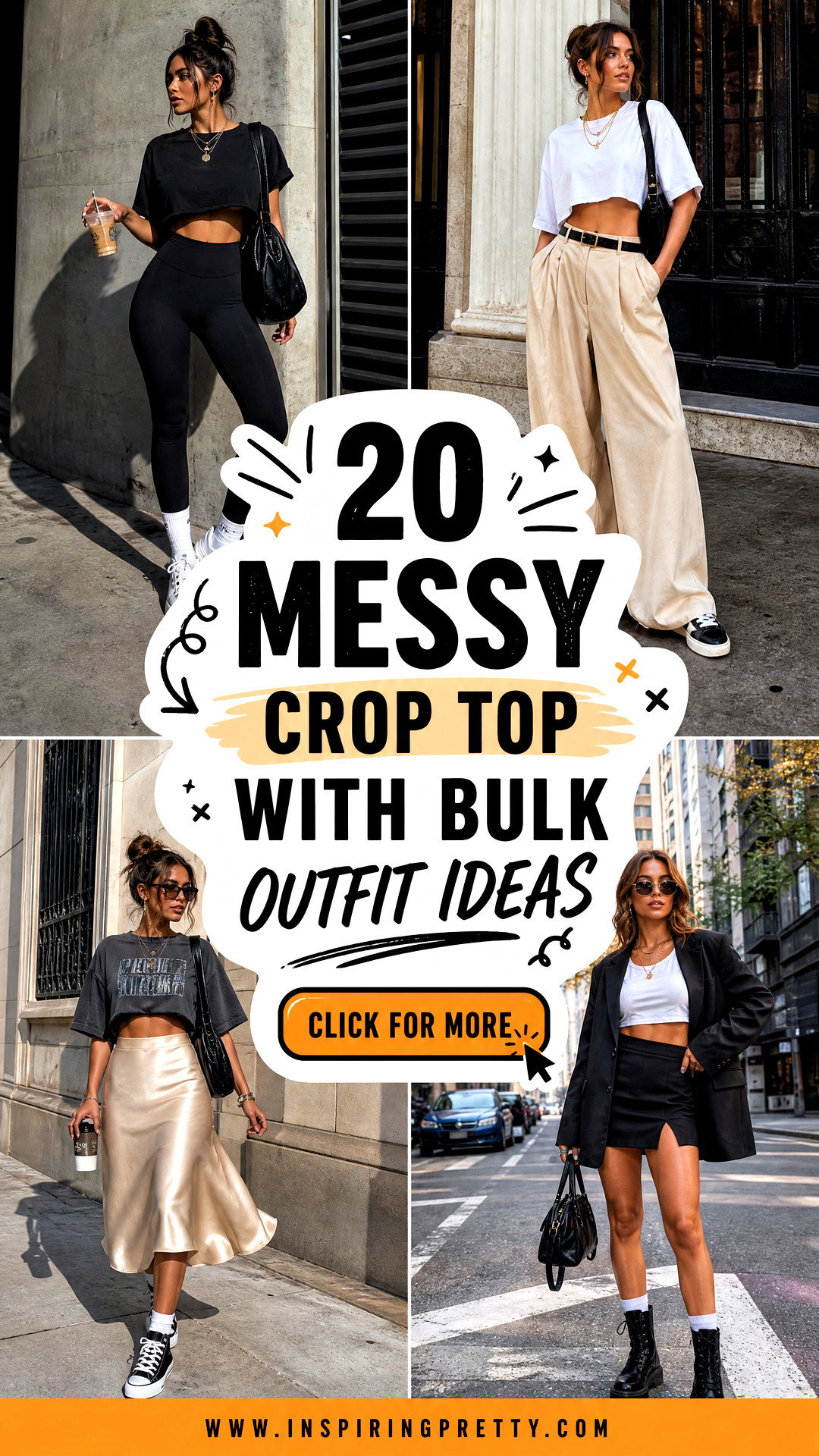 20 Messy Crop Top With Bulk Outfit Ideas for Edgy Street Style - 20 Messy Crop Top With Bulk Outfit Ideas for Edgy Street Style