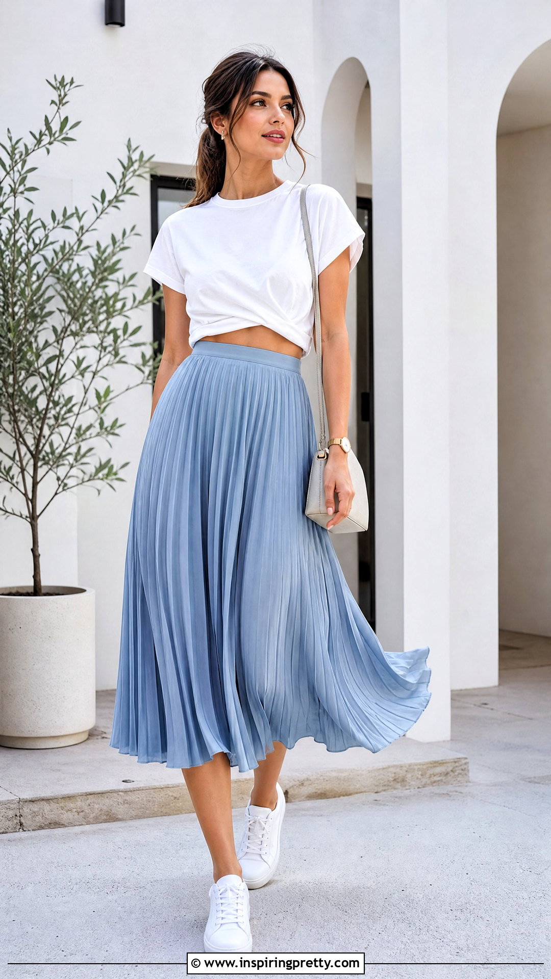Messy Crop Top With Pleated Midi Skirt - 20 Messy Crop Top With Bulk outfit ideas