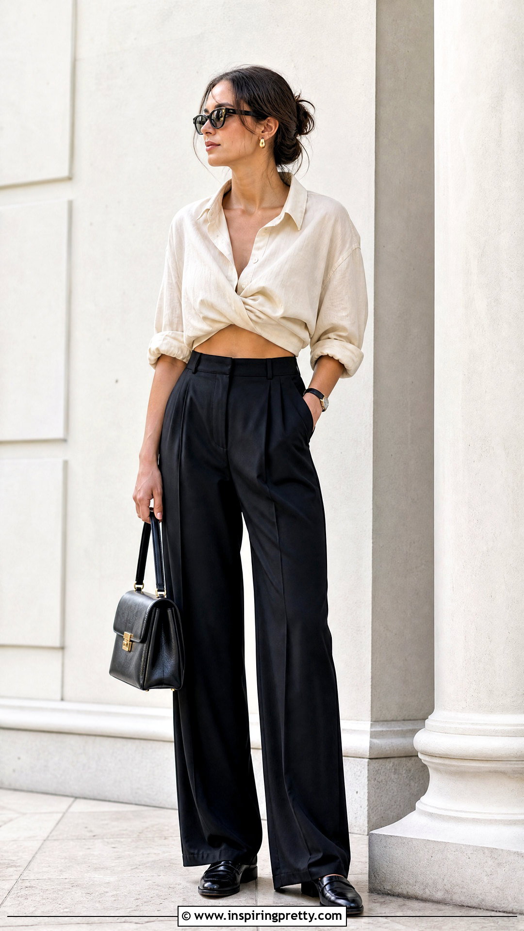 Messy Crop Top With Wide Leg Trousers - 20 Messy Crop Top With Bulk outfit ideas