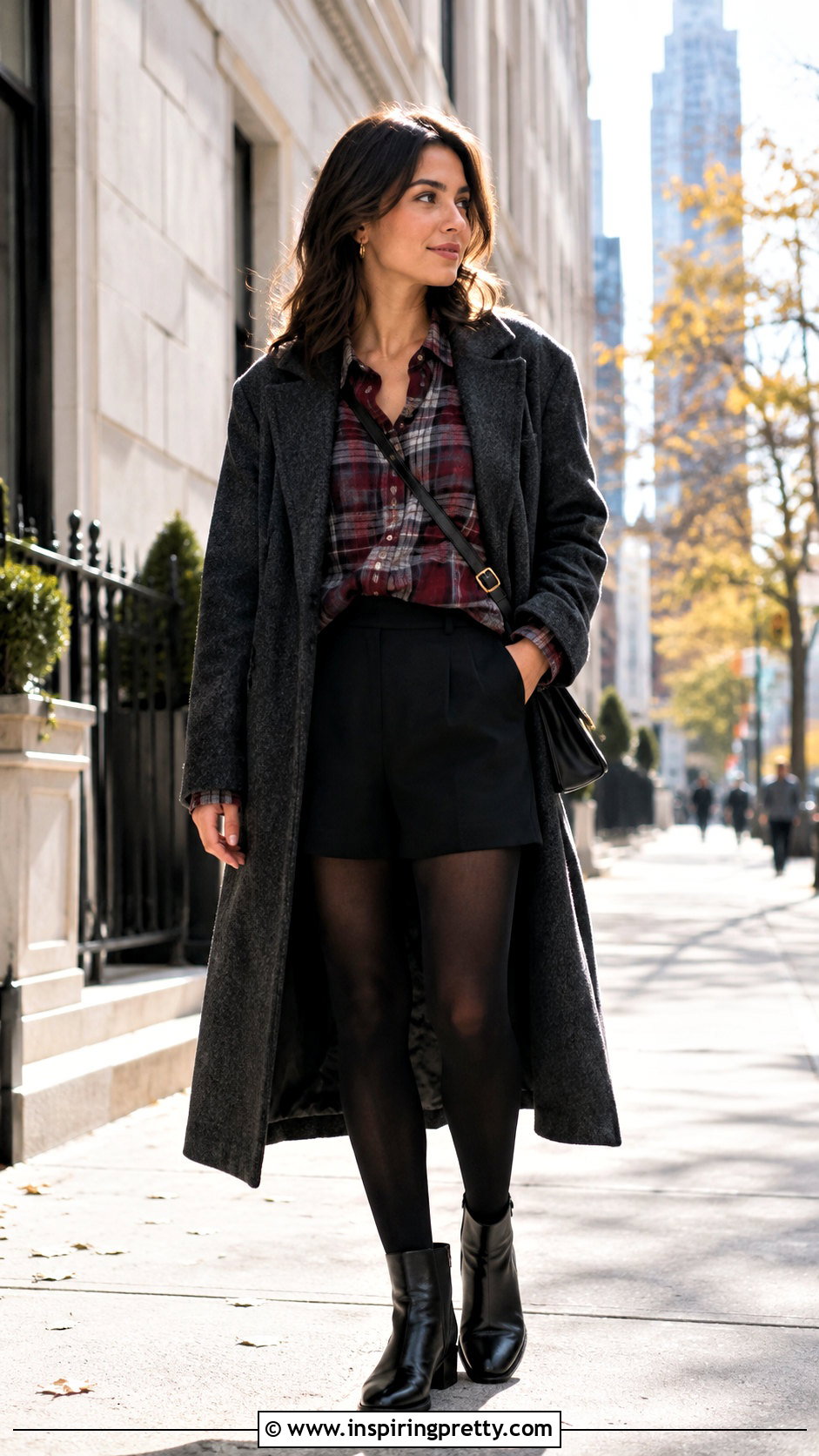 Messy French Top With Black Shorts Tights And Boots - 25 Messy French Top outfit ideas