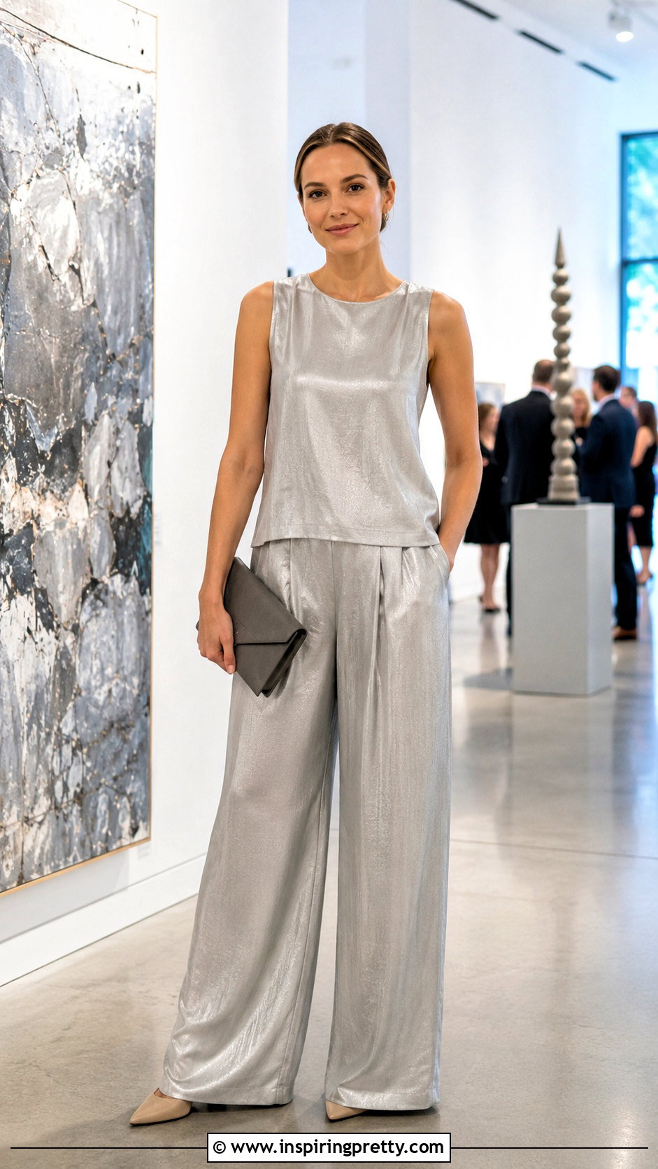 Metallic Top And Pants Set - 50 Top Pants Sets