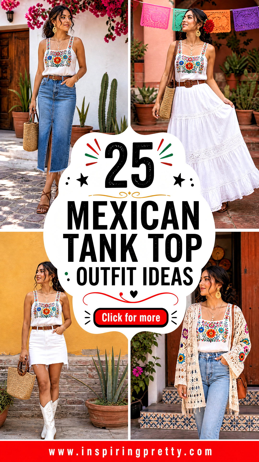 25 Mexican Tank Top Outfit Ideas for Bold Summer Style - 25 Mexican Tank Top Outfit Ideas for Bold Summer Style