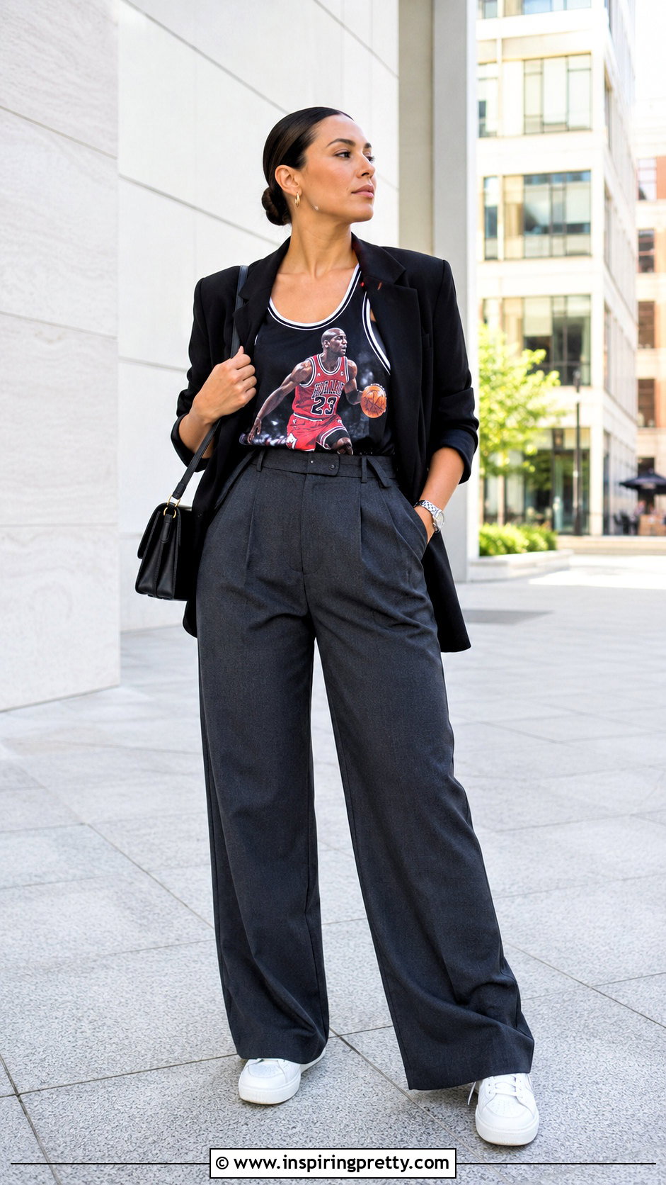 Michael Jordan Tank Top With Wide Leg Trousers - 20 michael jordan tank top outfit ideas