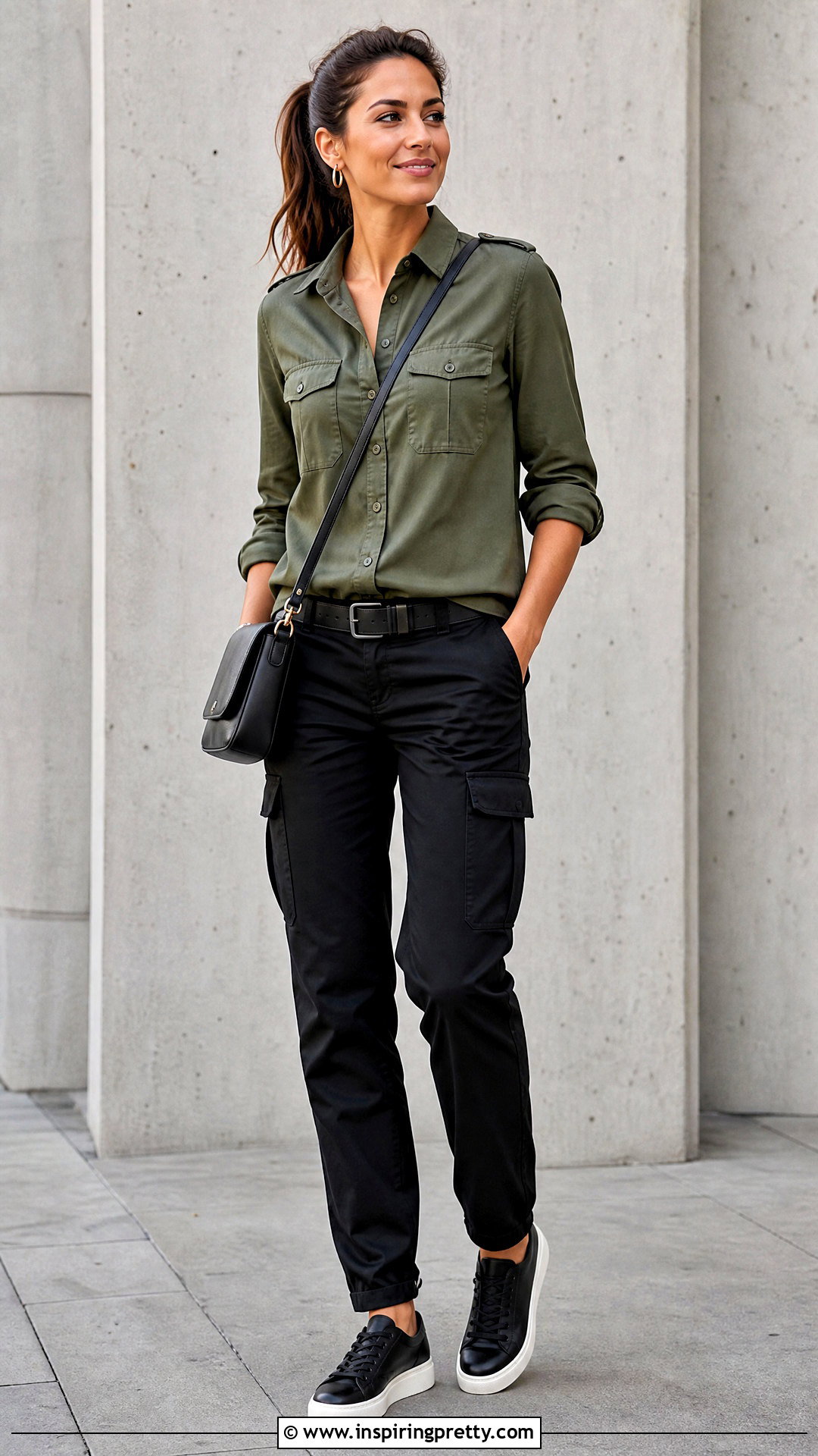 Michael Kors Army Shirt With Cargo Pants - 25 michael kors tops outfit ideas