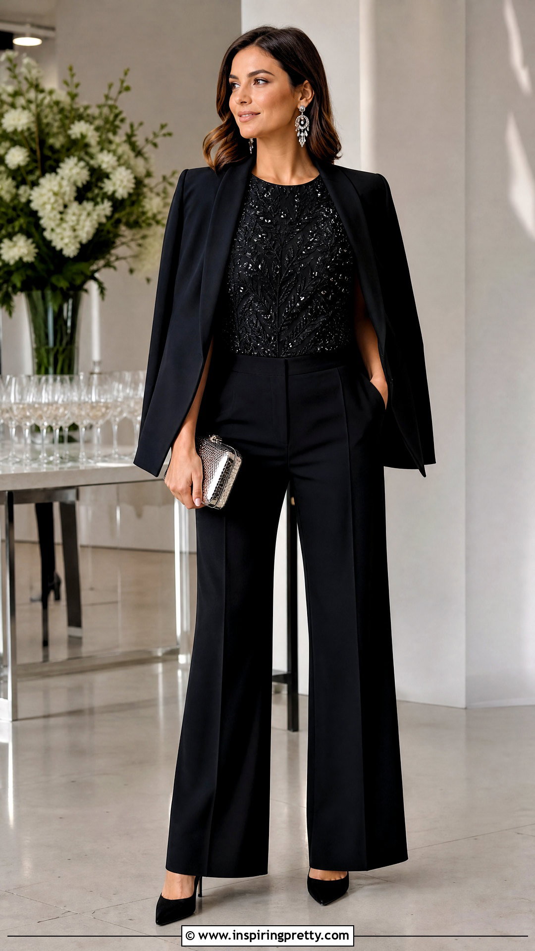 Michael Kors Embellished Top With Black Trousers - 25 michael kors tops outfit ideas