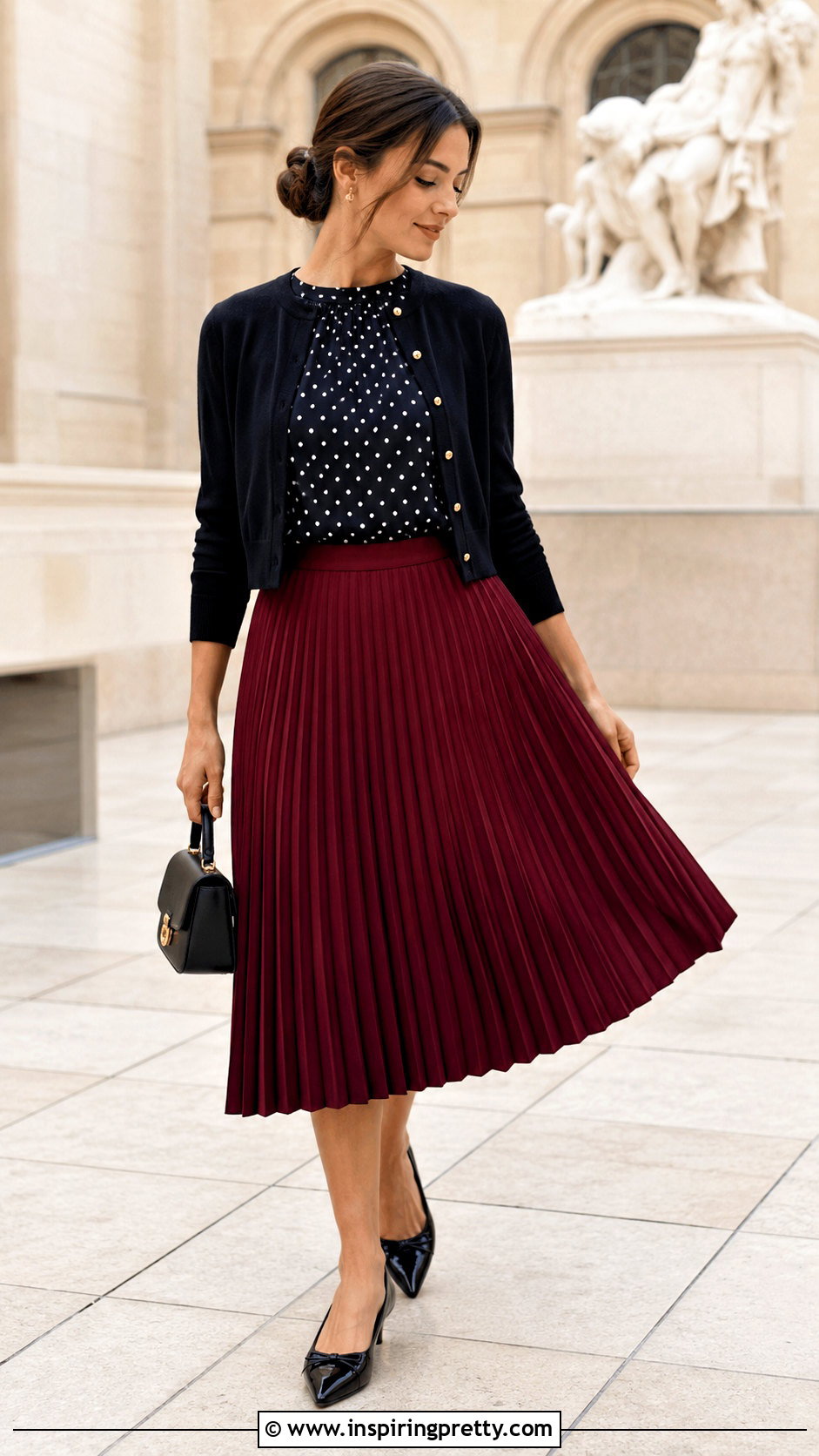 Michael Kors Polka Dot Top With Pleated Midi Skirt - 20 michael kors polka dot tops