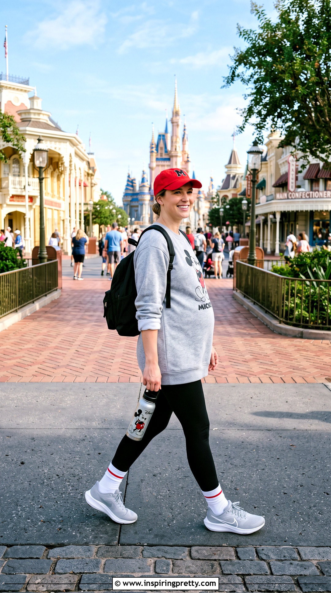 Mickey Disney Maternity Sweatshirt With Leggings - 20 disney maternity top outfit ideas